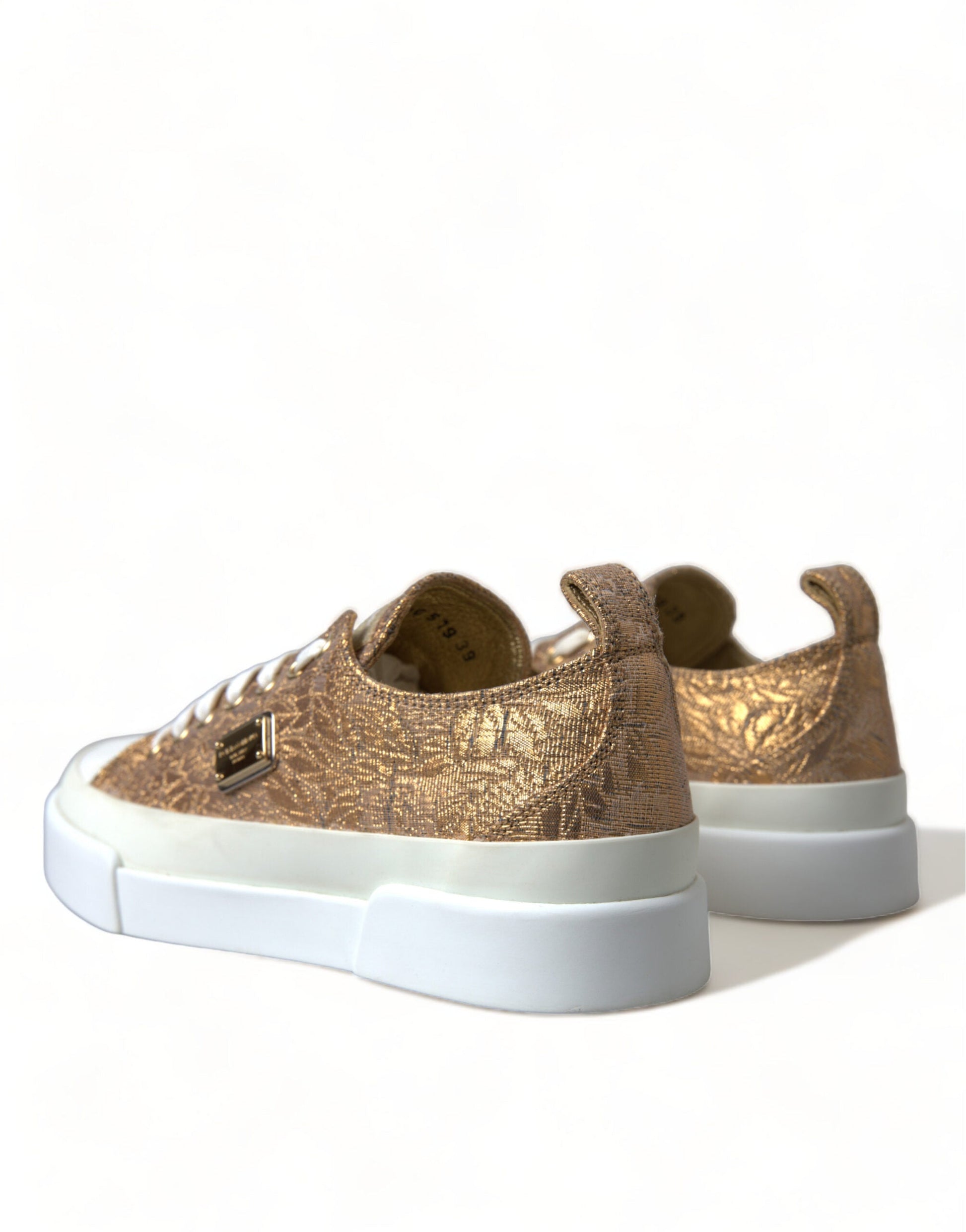 Dolce & Gabbana Elegant Gold Low-Top Sneakers - Chic Comfort Footwear | Fashionsarah.com