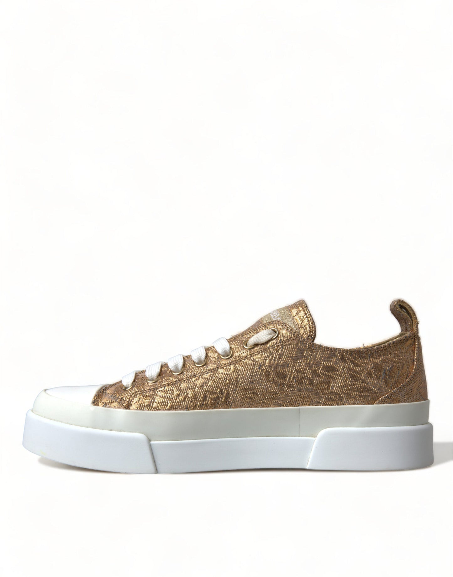 Dolce & Gabbana Elegant Gold Low-Top Sneakers - Chic Comfort Footwear | Fashionsarah.com