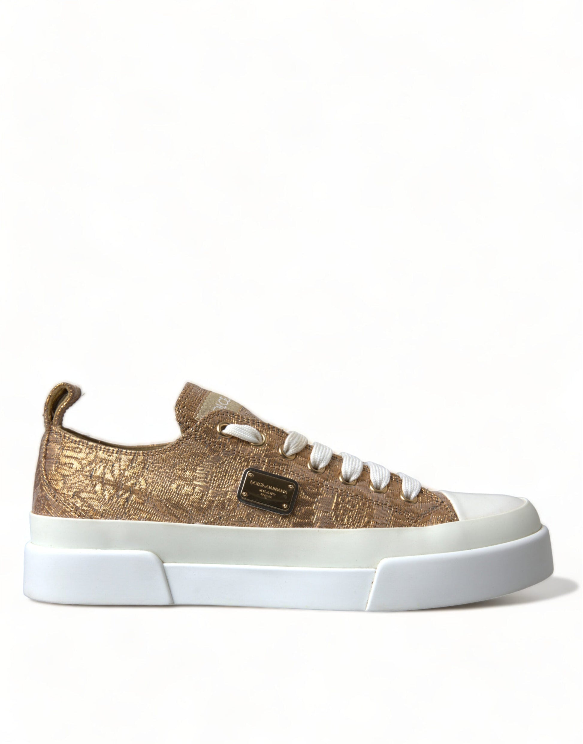 Dolce & Gabbana Elegant Gold Low-Top Sneakers - Chic Comfort Footwear | Fashionsarah.com