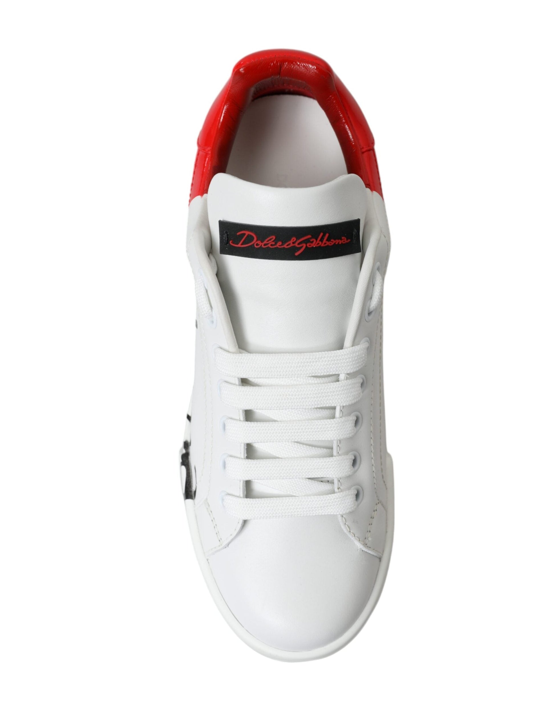 Dolce & Gabbana White Red Lace Up Women Sneakers | Fashionsarah.com