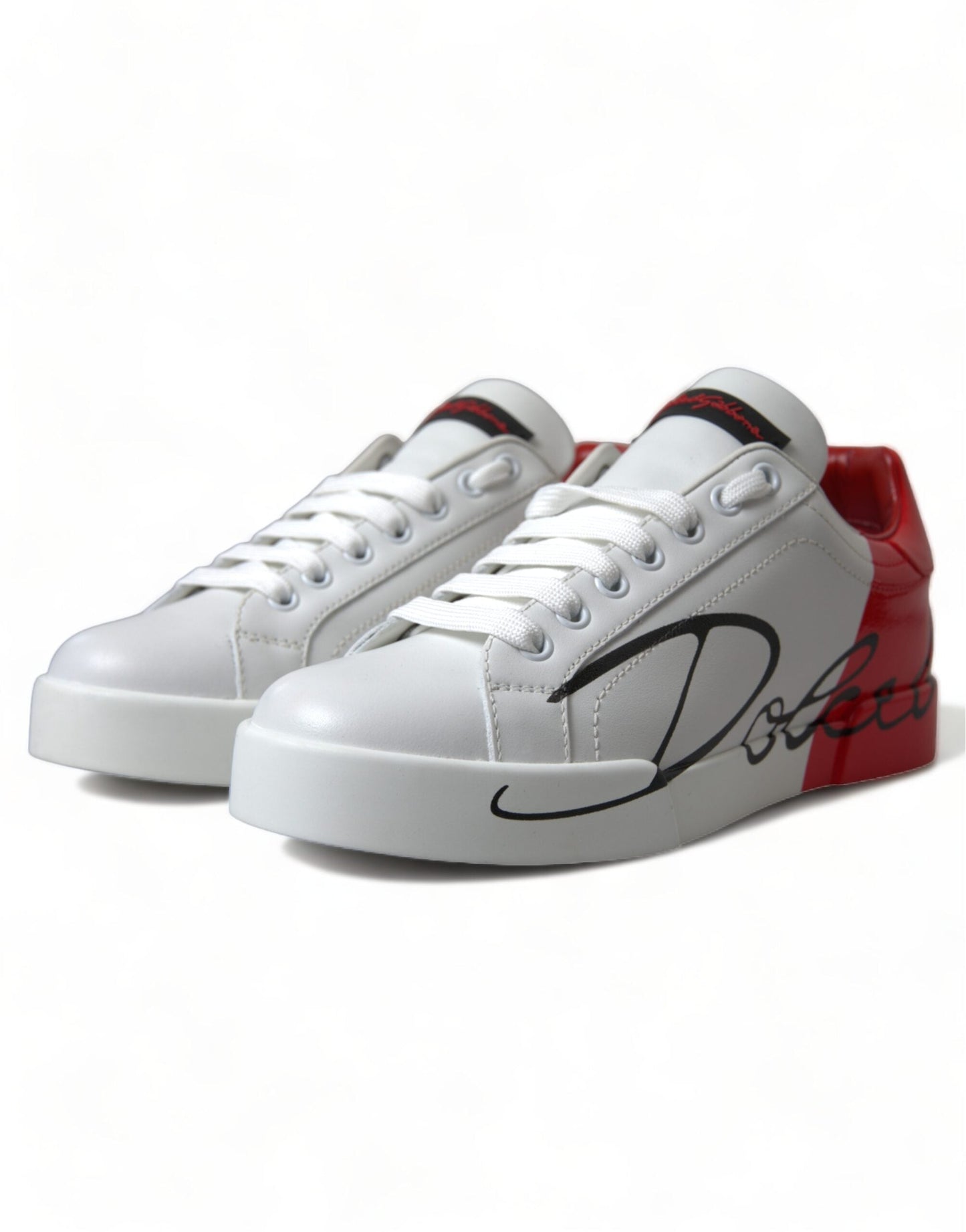 Dolce & Gabbana White Red Lace Up Women Sneakers | Fashionsarah.com