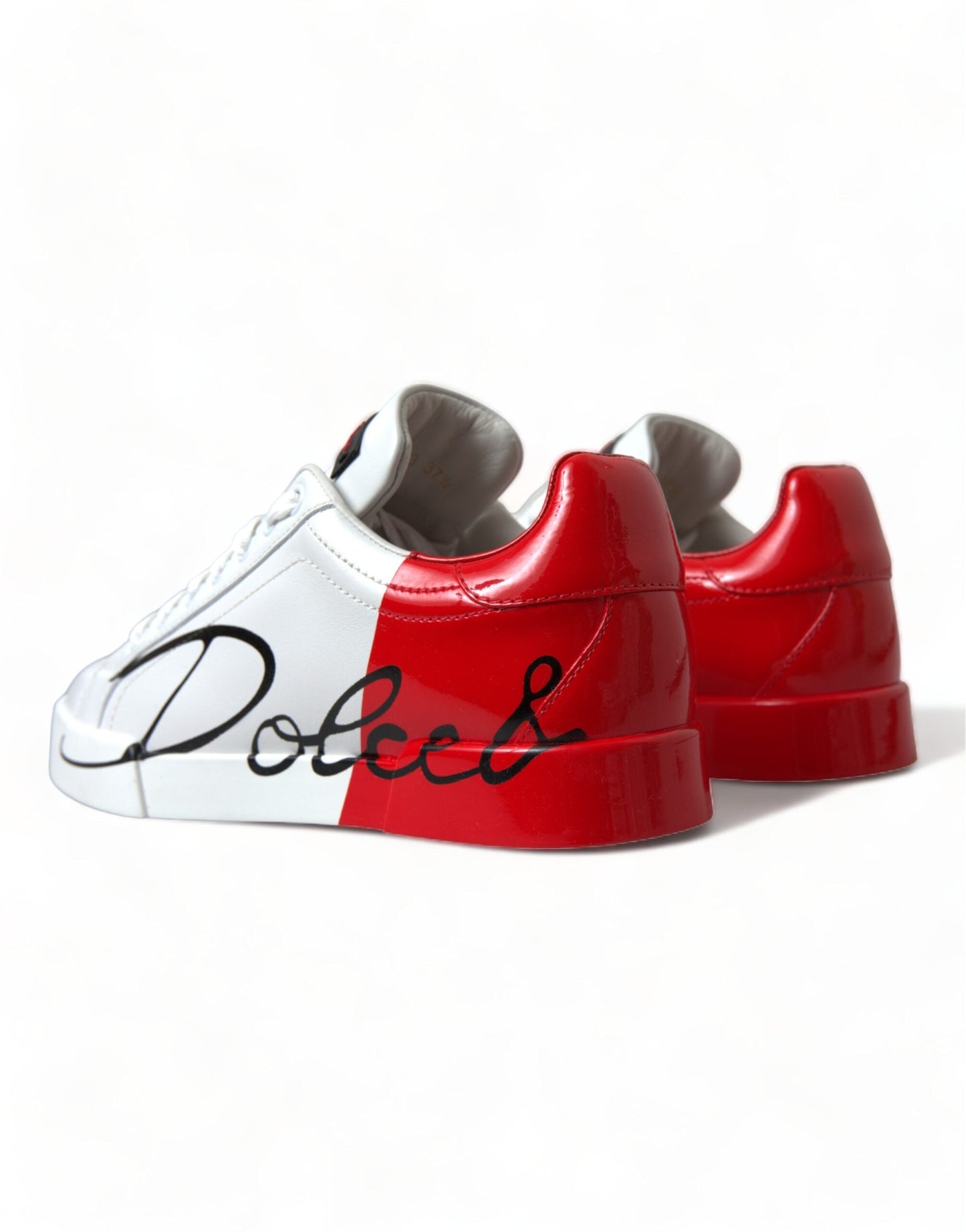 Dolce & Gabbana White Red Lace Up Women Sneakers | Fashionsarah.com