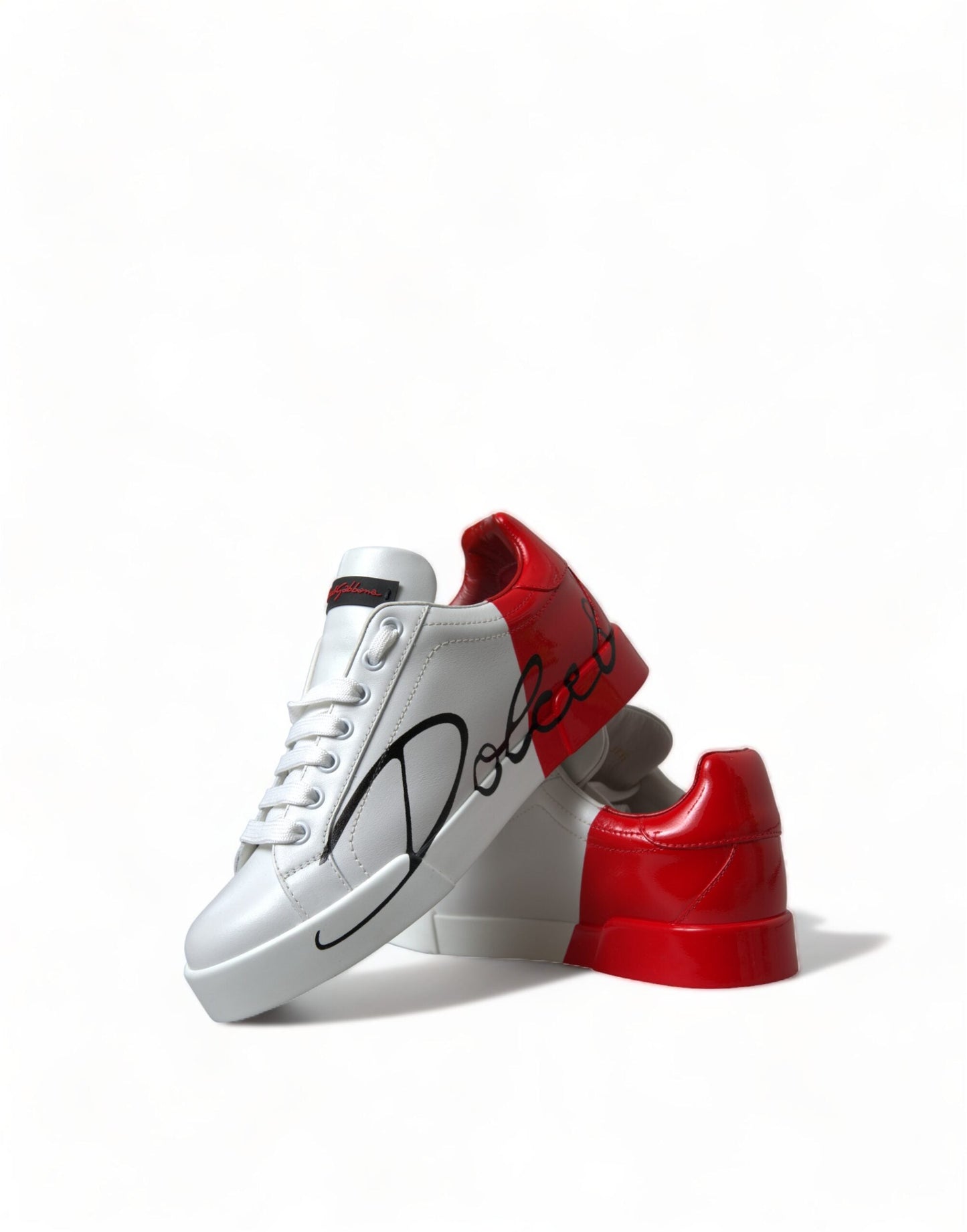 Dolce & Gabbana White Red Lace Up Women Sneakers | Fashionsarah.com