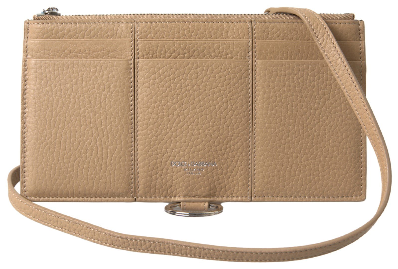 Dolce & Gabbana Beige Leather Shoulder Cardholder Wallet | Fashionsarah.com