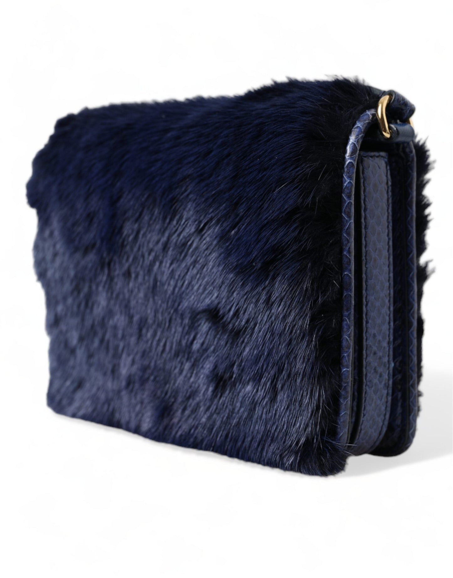 Fashionsarah.com Fashionsarah.com Dolce & Gabbana Exquisite Blue Mink Fur Shoulder Bag