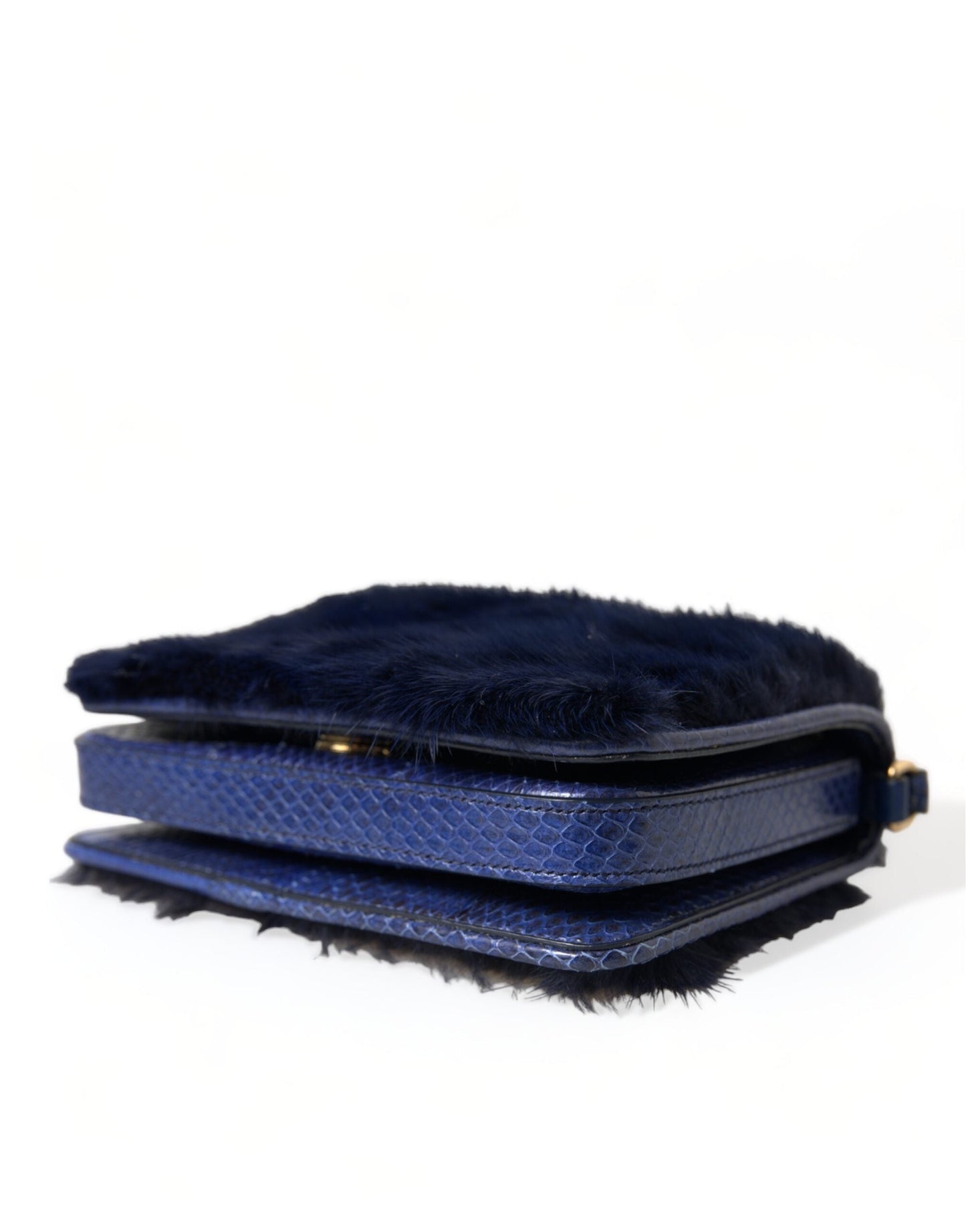 Fashionsarah.com Fashionsarah.com Dolce & Gabbana Exquisite Blue Mink Fur Shoulder Bag