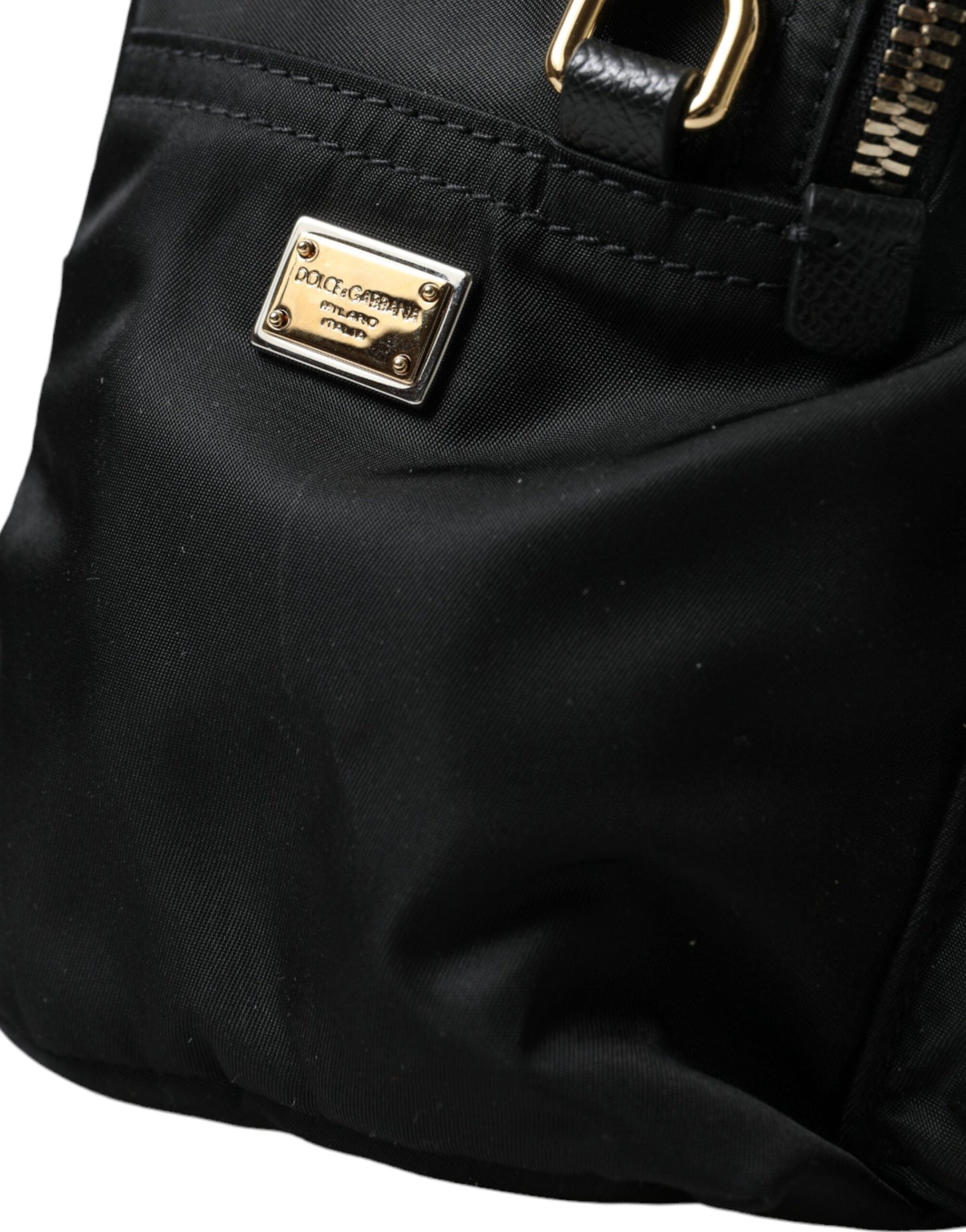 Fashionsarah.com Fashionsarah.com Dolce & Gabbana Elegant Black Gold Detail Backpack