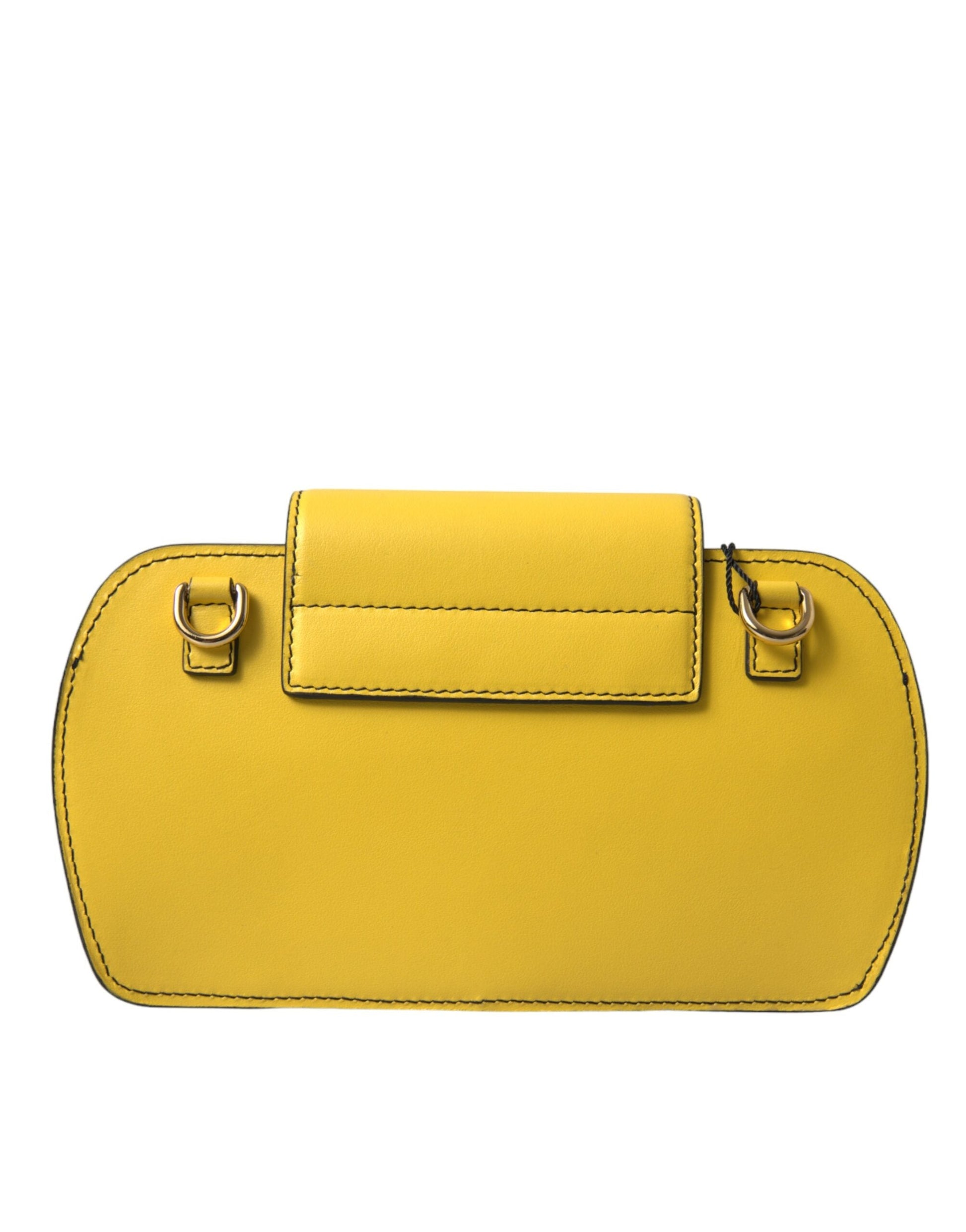 Fashionsarah.com Fashionsarah.com Dolce & Gabbana Exquisite Yellow Leather Eyewear Case