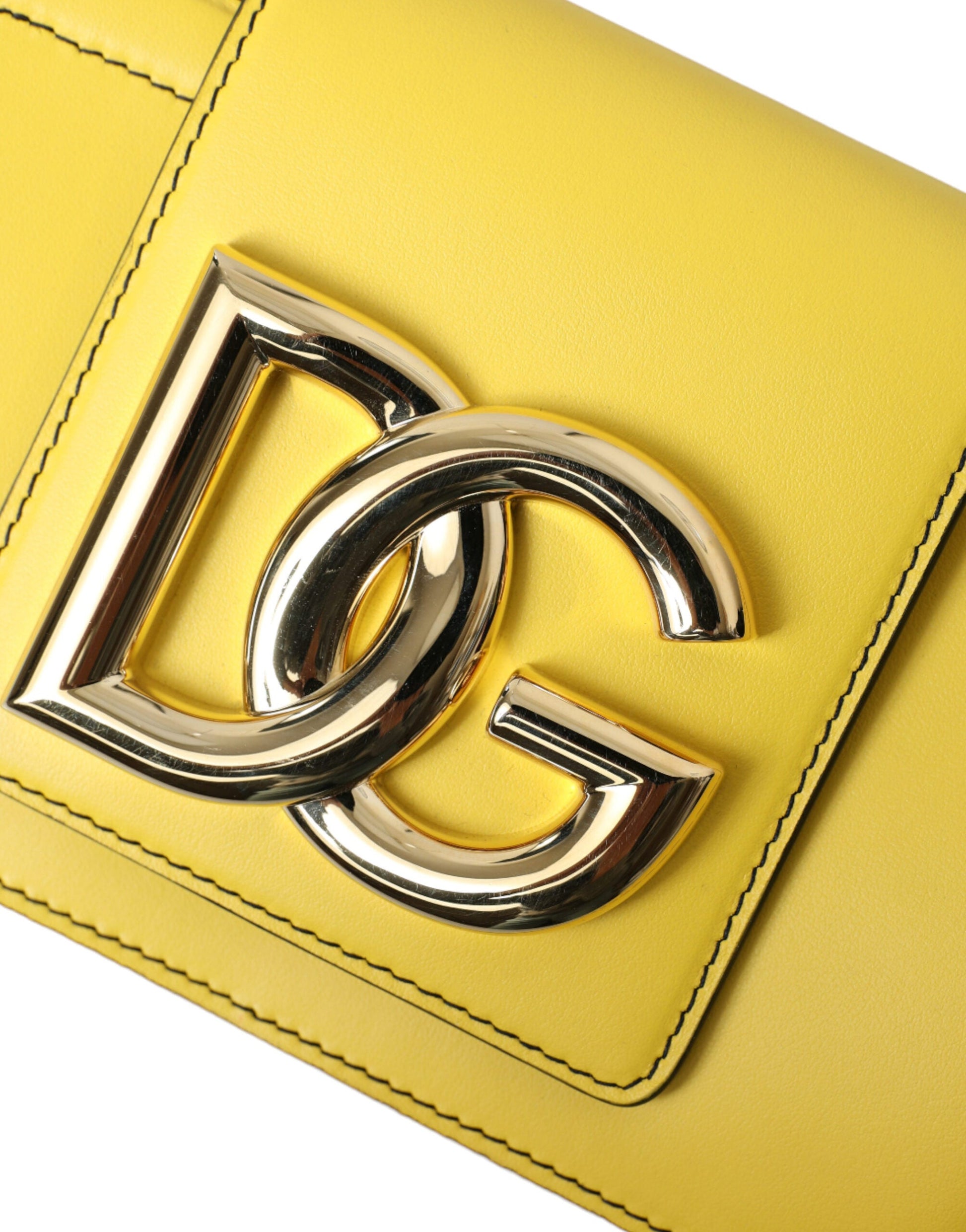 Fashionsarah.com Fashionsarah.com Dolce & Gabbana Exquisite Yellow Leather Eyewear Case