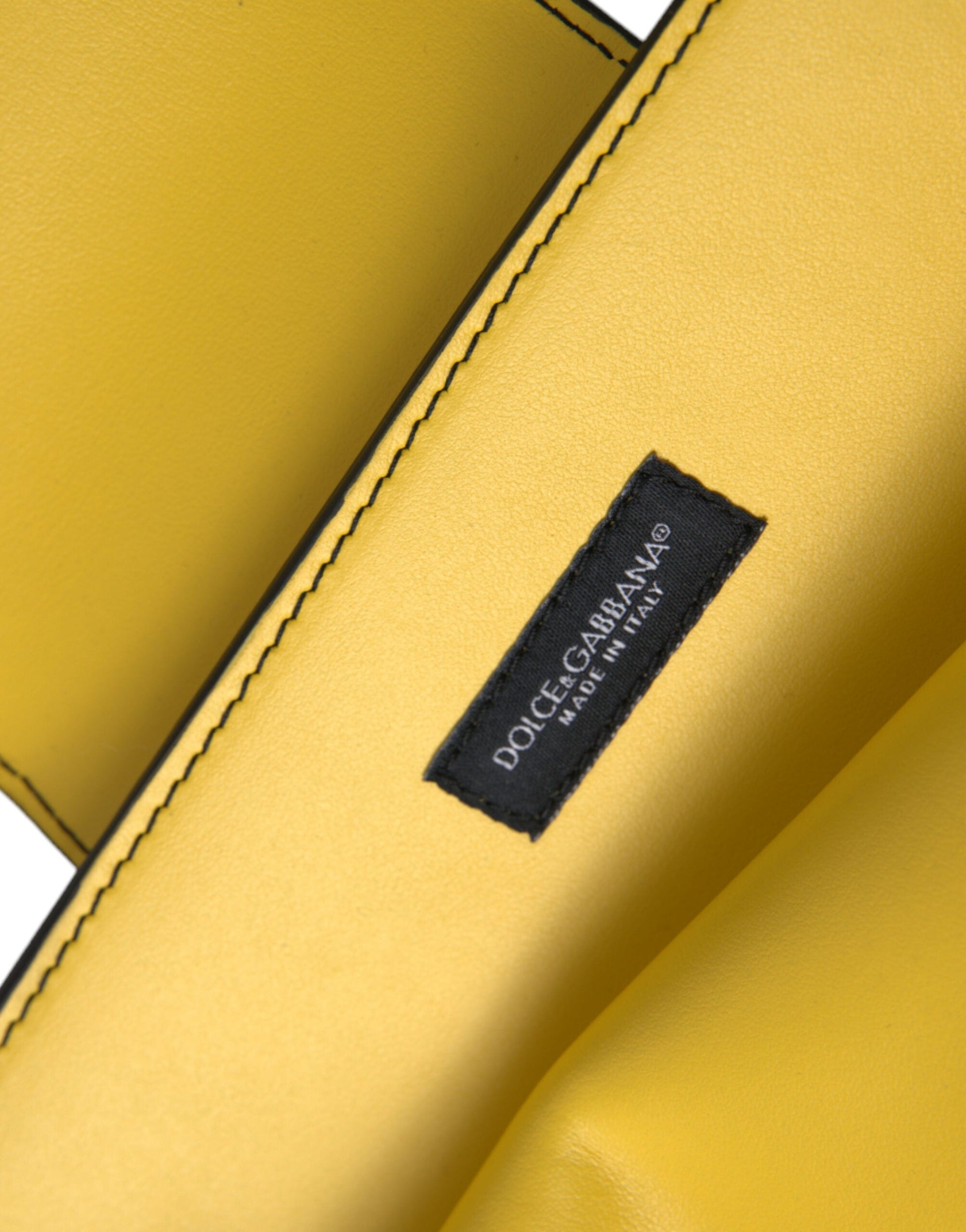 Fashionsarah.com Fashionsarah.com Dolce & Gabbana Exquisite Yellow Leather Eyewear Case