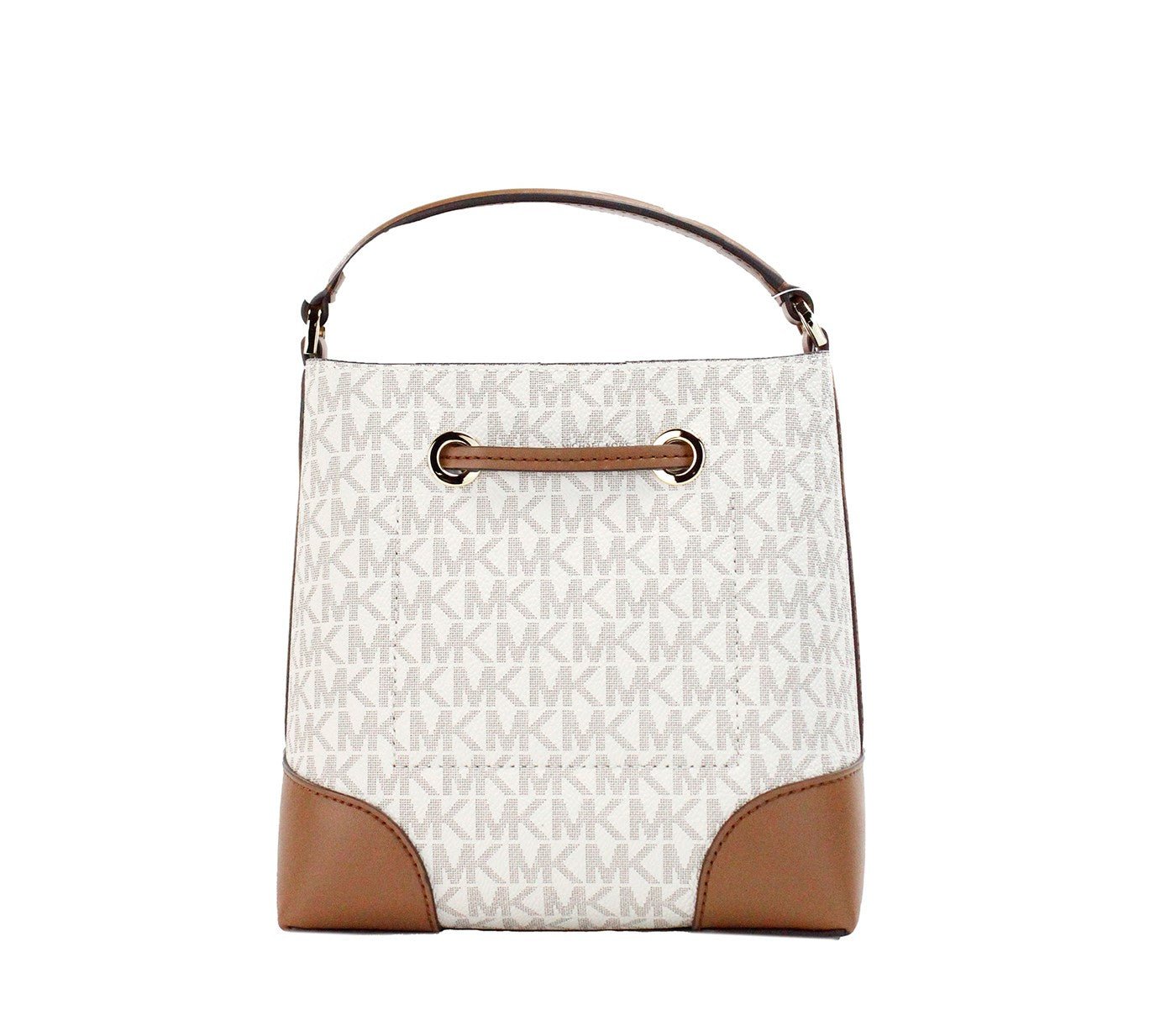 Michael Kors Mercer Small Vanilla Signature Leather Bucket Crossbody Bag | Fashionsarah.com