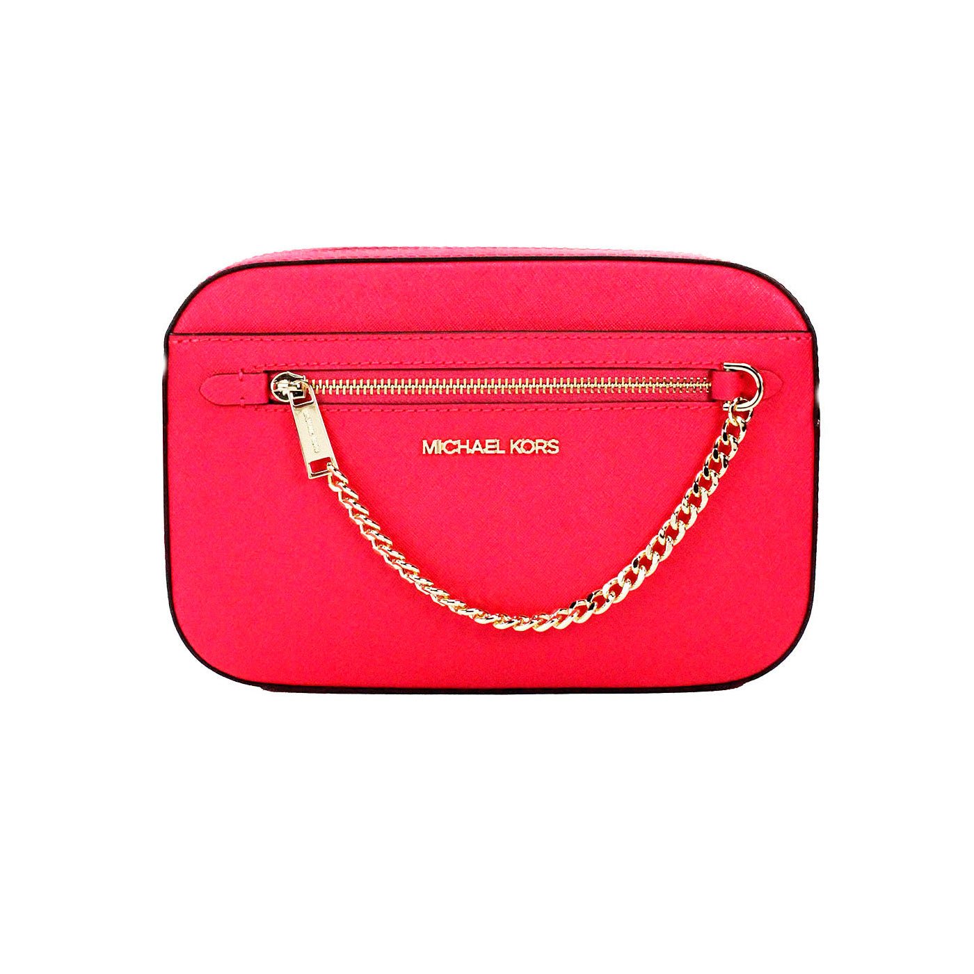 Michael Kors Jet Set Electric Pink Leather Crossbody Bag | Fashionsarah.com