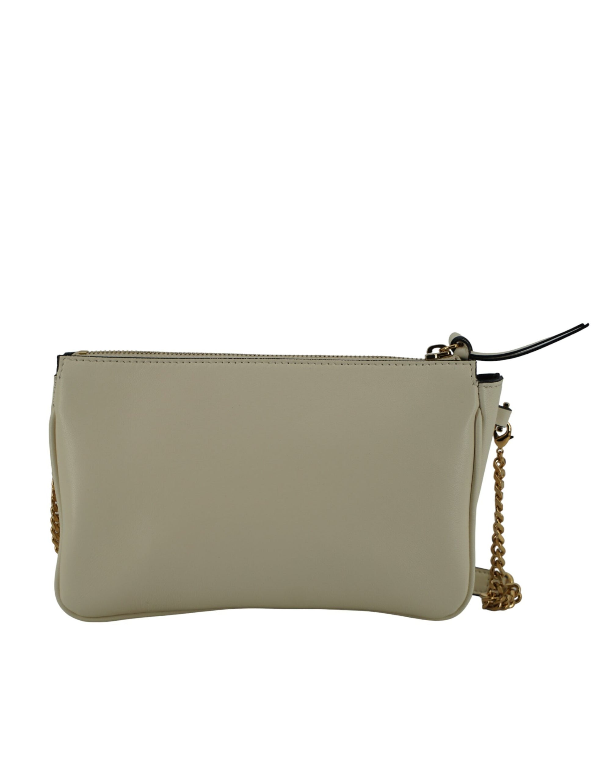 Versace White Lamb Leather Pouch Crossbody Bag | Fashionsarah.com