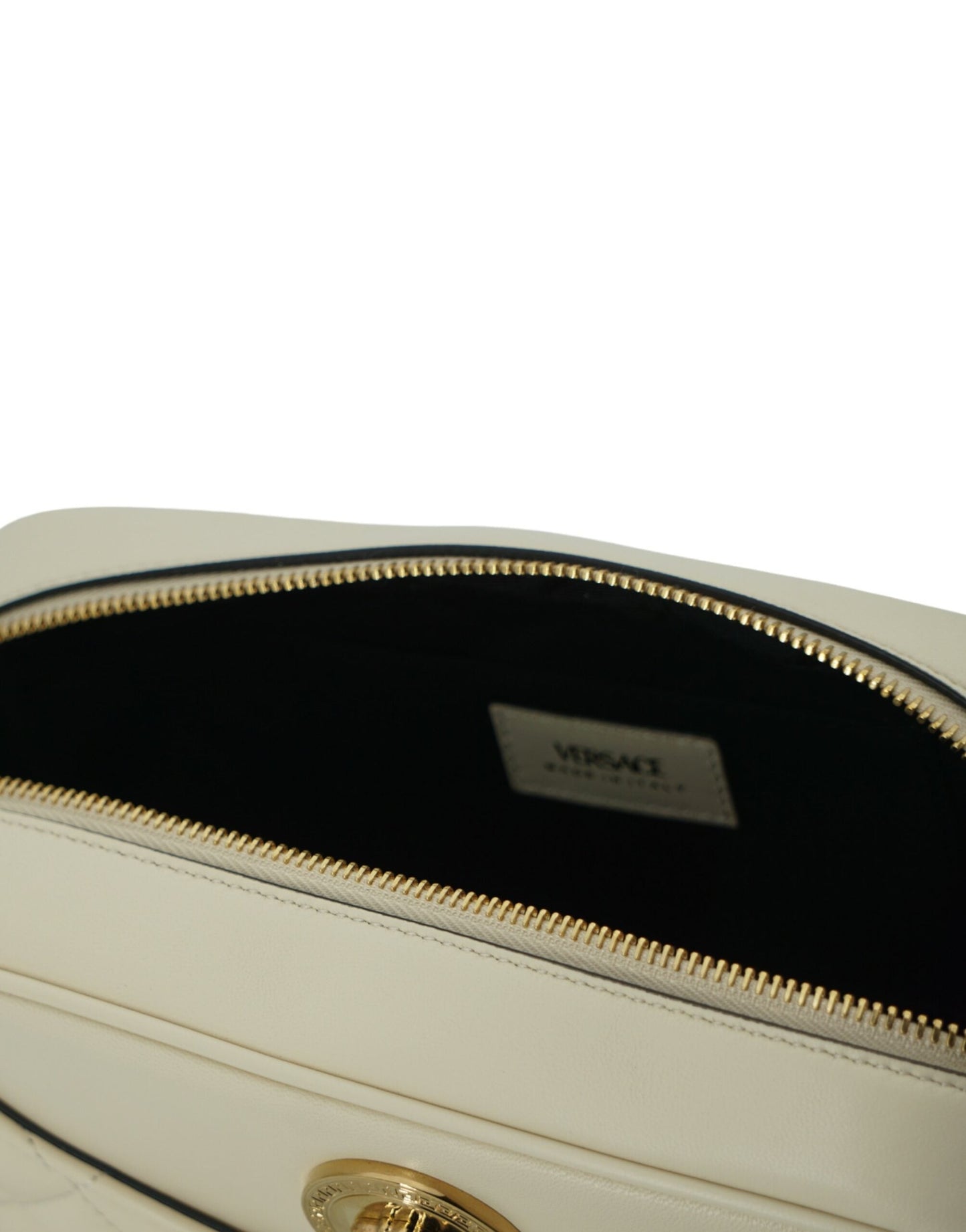 Versace White Leather Medium Camera Shoulder Bag | Fashionsarah.com