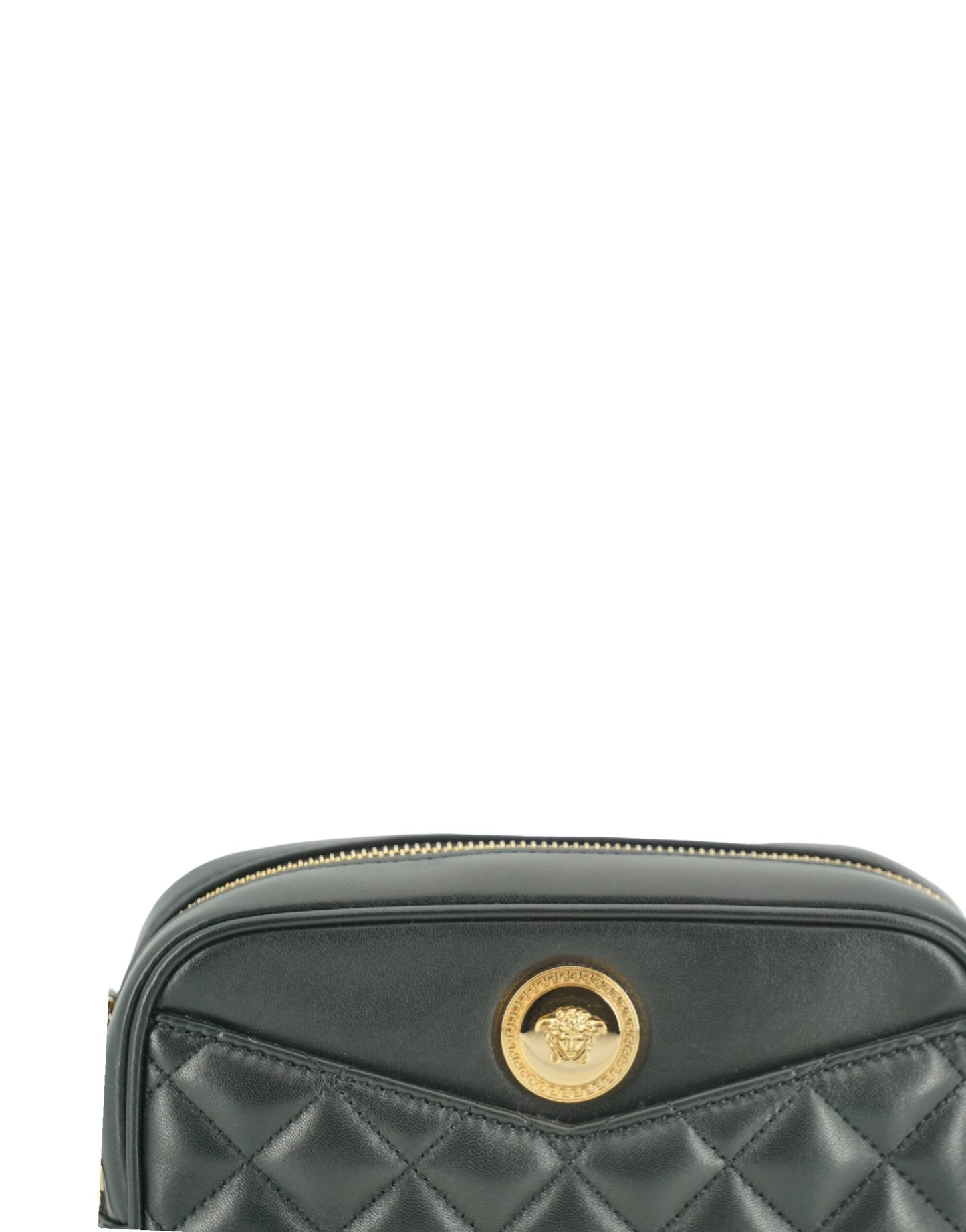 Versace Elegant Small Black Leather Crossbody Bag | Fashionsarah.com