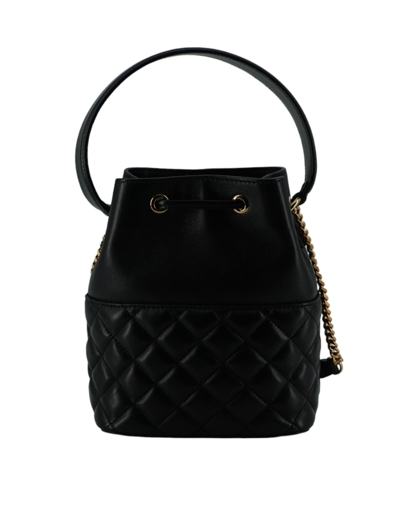 Versace Black Calf Leather Small Bucket Shoulder Bag | Fashionsarah.com