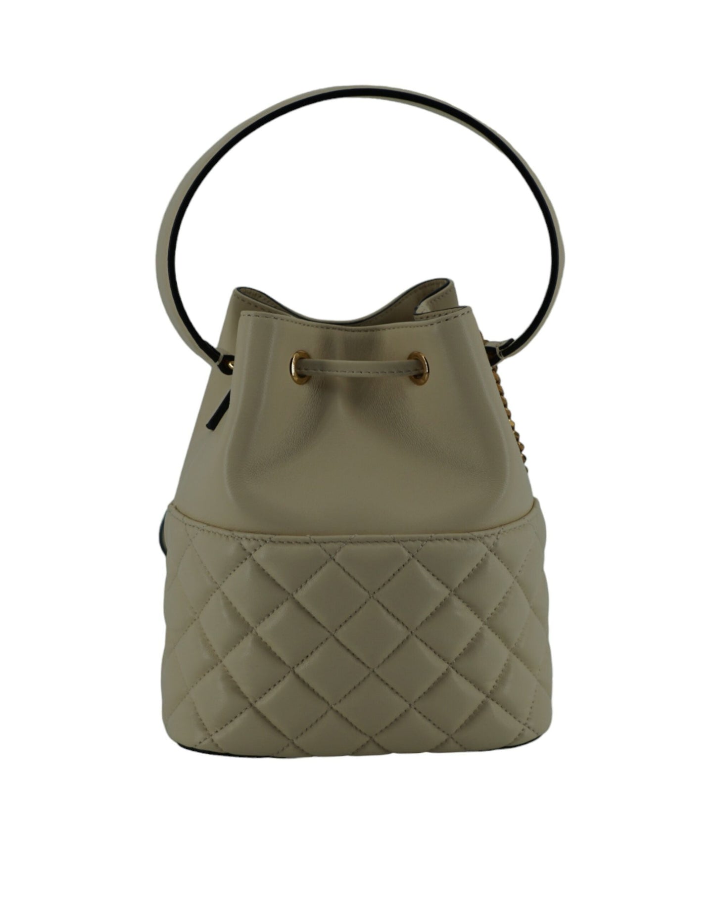 Versace White Leather Small Bucket Shoulder Bag | Fashionsarah.com