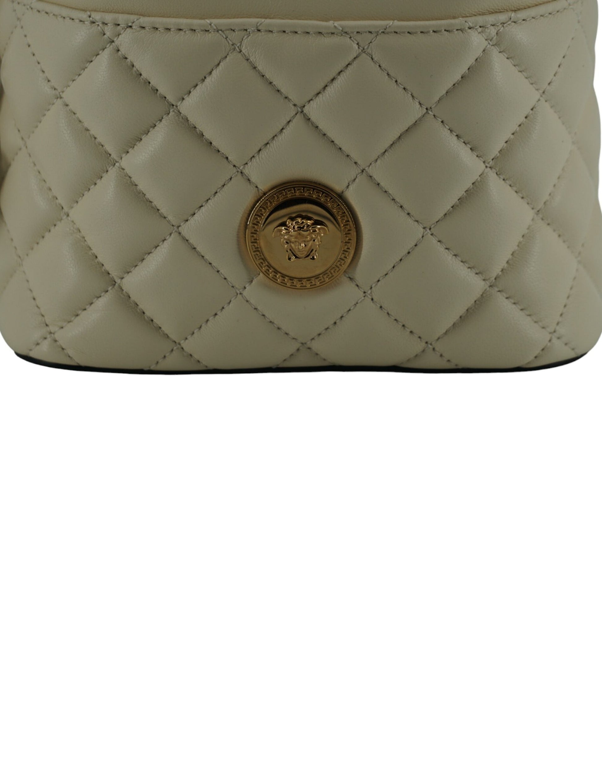 Versace White Leather Small Bucket Shoulder Bag | Fashionsarah.com