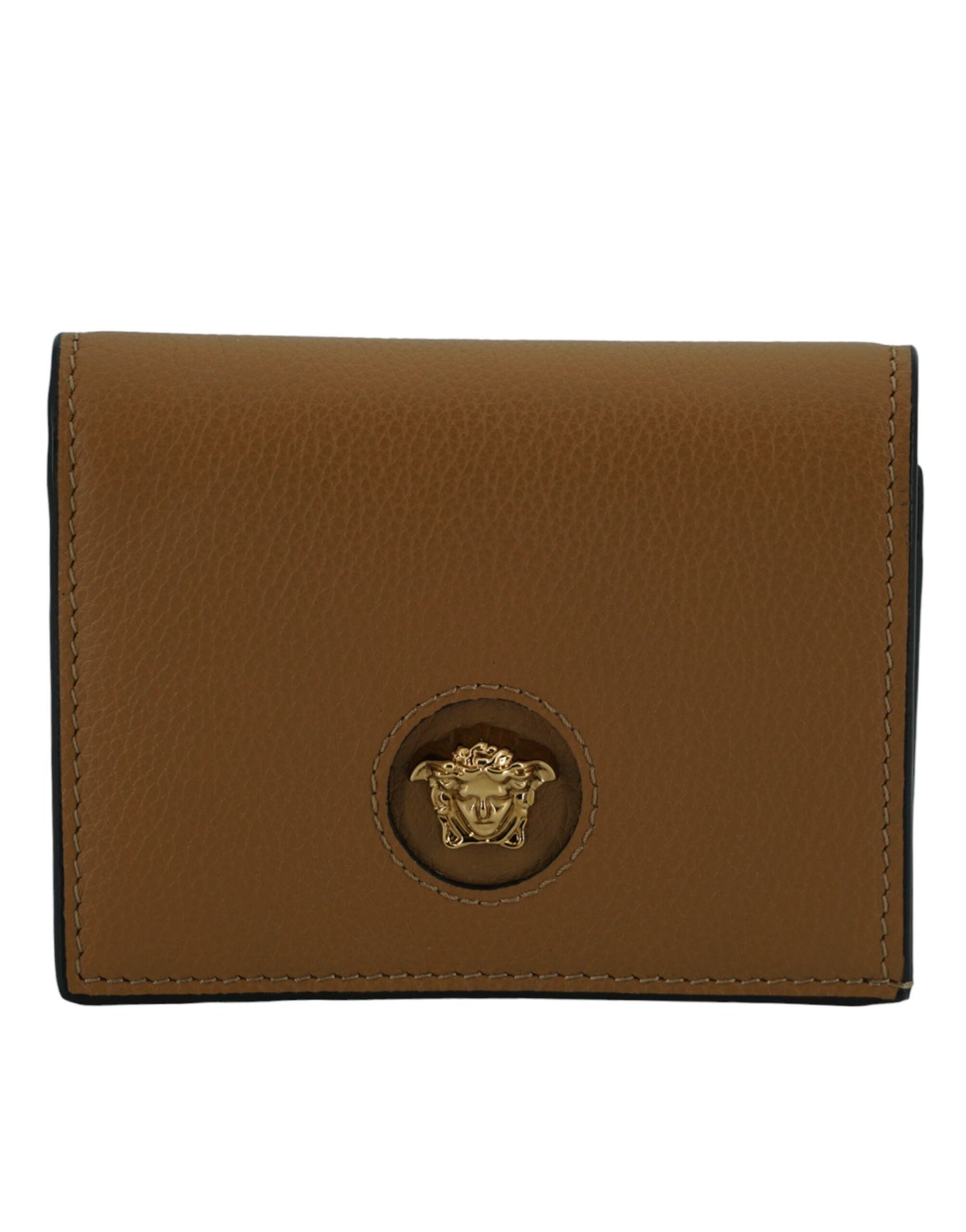 Versace Brown Calf Leather Compact Wallet | Fashionsarah.com