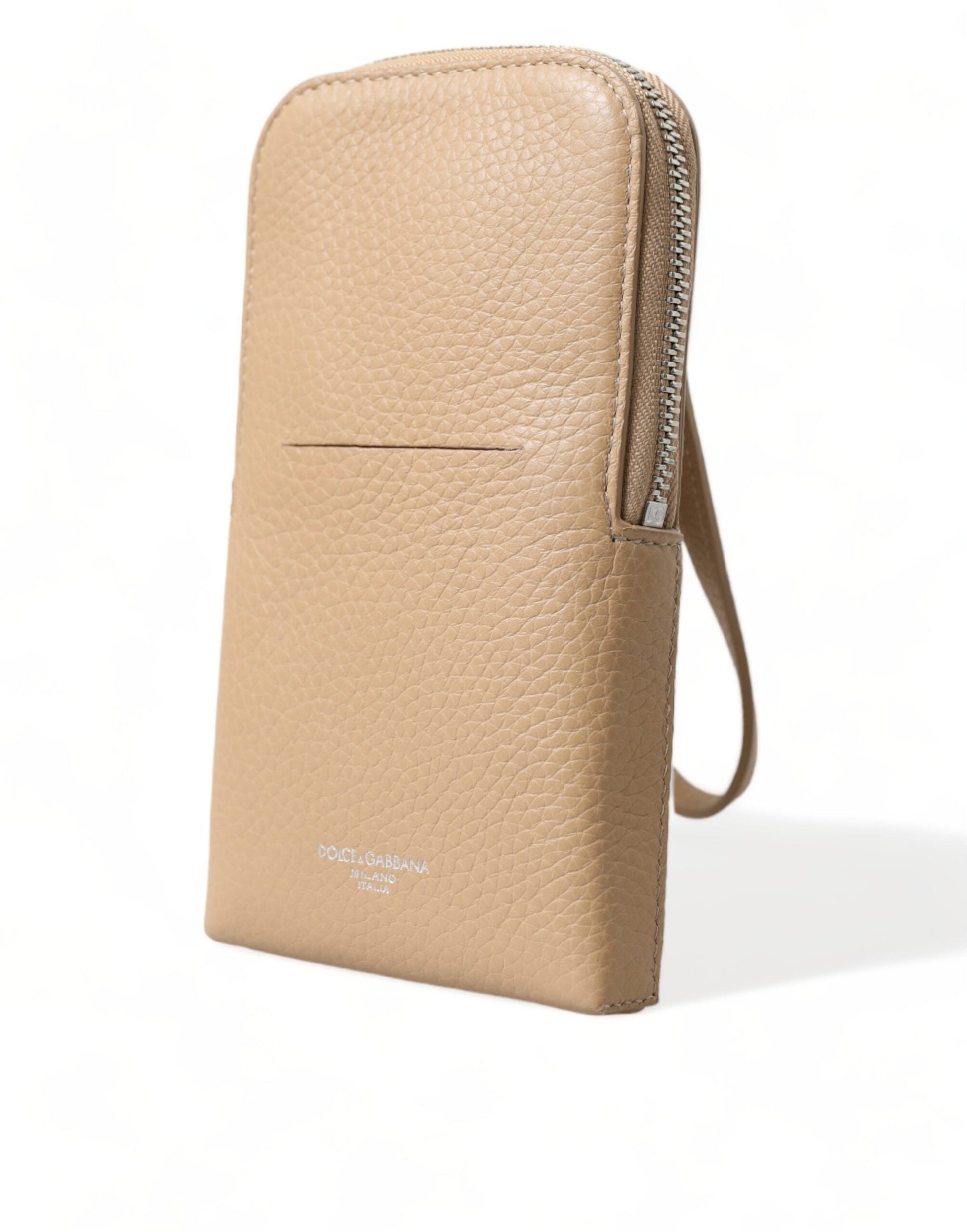 Dolce & Gabbana Beige Leather Purse Crossbody Sling Phone Bag | Fashionsarah.com