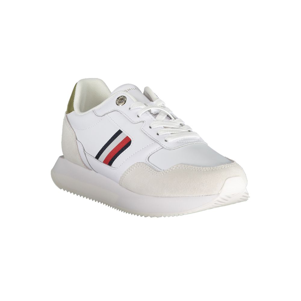 Fashionsarah.com Fashionsarah.com Tommy Hilfiger Chic White Sneakers with Embroidery Accent