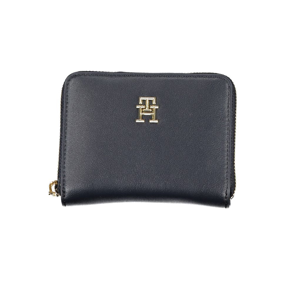 Fashionsarah.com Fashionsarah.com Tommy Hilfiger Elegant Blue Zip Wallet with Multiple Compartments