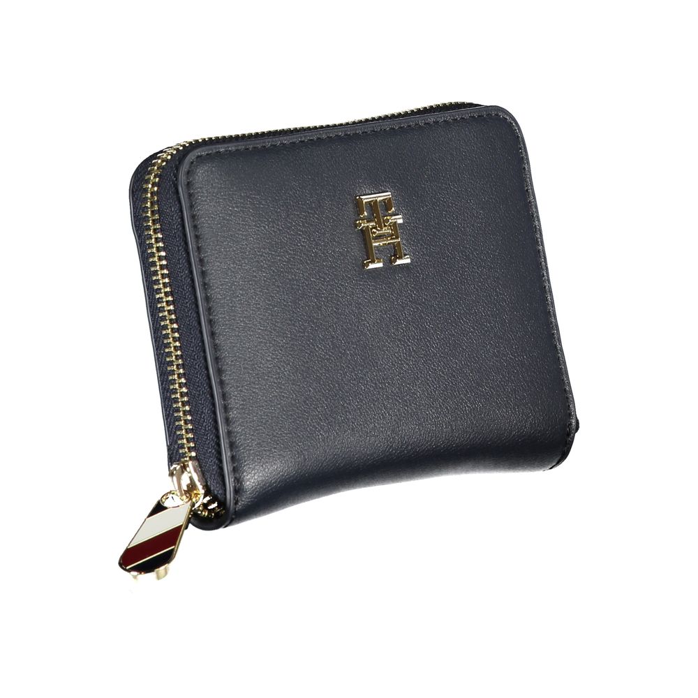 Fashionsarah.com Fashionsarah.com Tommy Hilfiger Elegant Blue Zip Wallet with Multiple Compartments