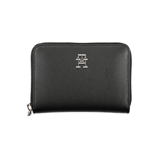 Fashionsarah.com Fashionsarah.com Tommy Hilfiger Elegant Black Zip Wallet with Multiple Compartments