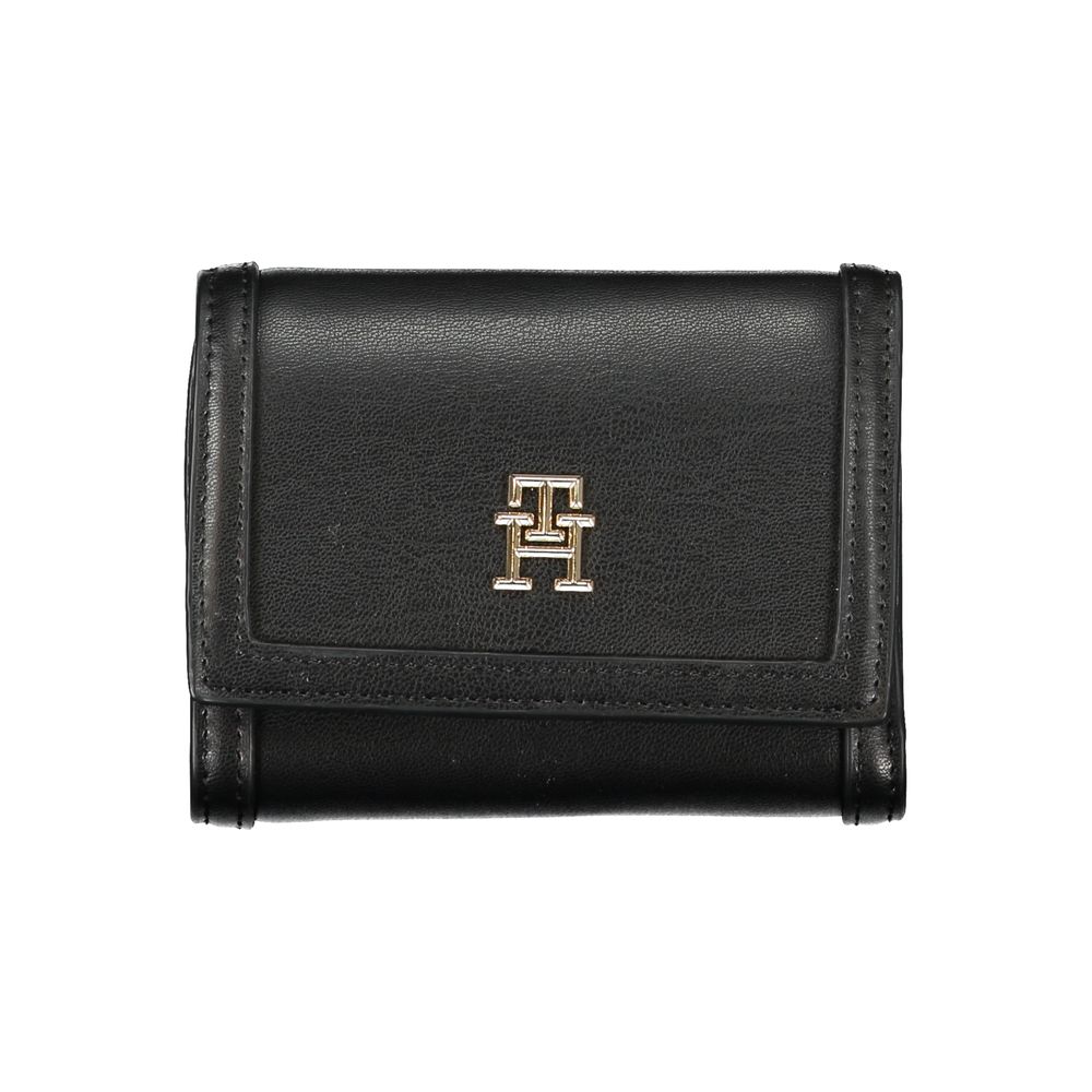 Fashionsarah.com Fashionsarah.com Tommy Hilfiger Sleek Black Double-Spaced Wallet with Logo