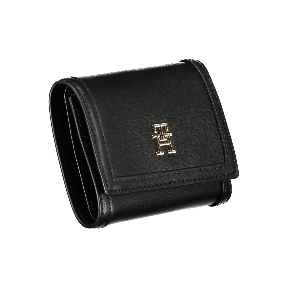 Fashionsarah.com Fashionsarah.com Tommy Hilfiger Sleek Black Double-Spaced Wallet with Logo