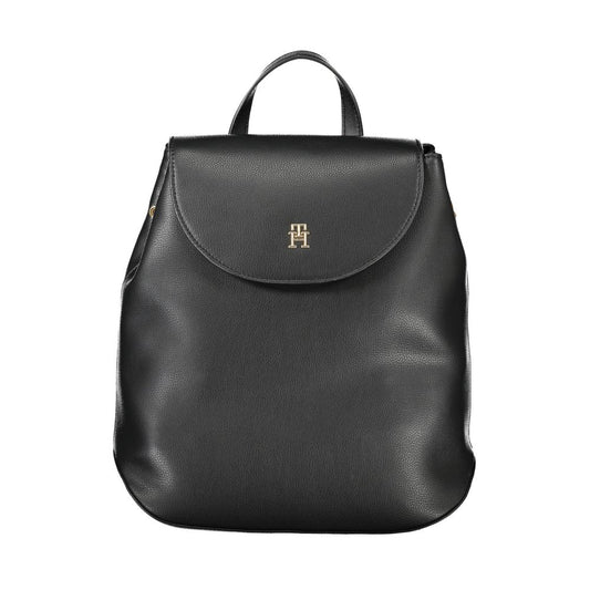 Fashionsarah.com Fashionsarah.com Tommy Hilfiger Elegant Black Backpack with Adjustable Straps