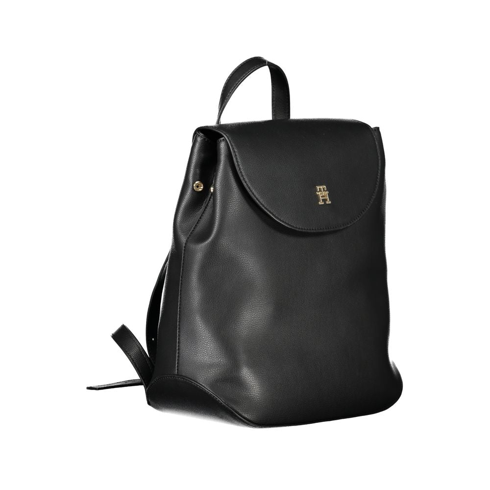 Fashionsarah.com Fashionsarah.com Tommy Hilfiger Elegant Black Backpack with Adjustable Straps