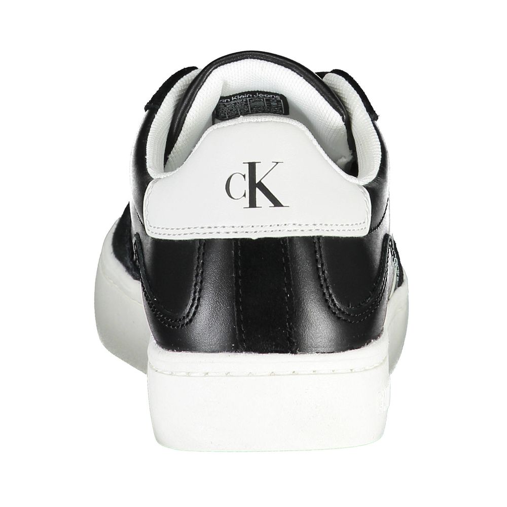 Fashionsarah.com Fashionsarah.com Calvin Klein Sleek Black Lace-Up Sneakers With Contrast Details