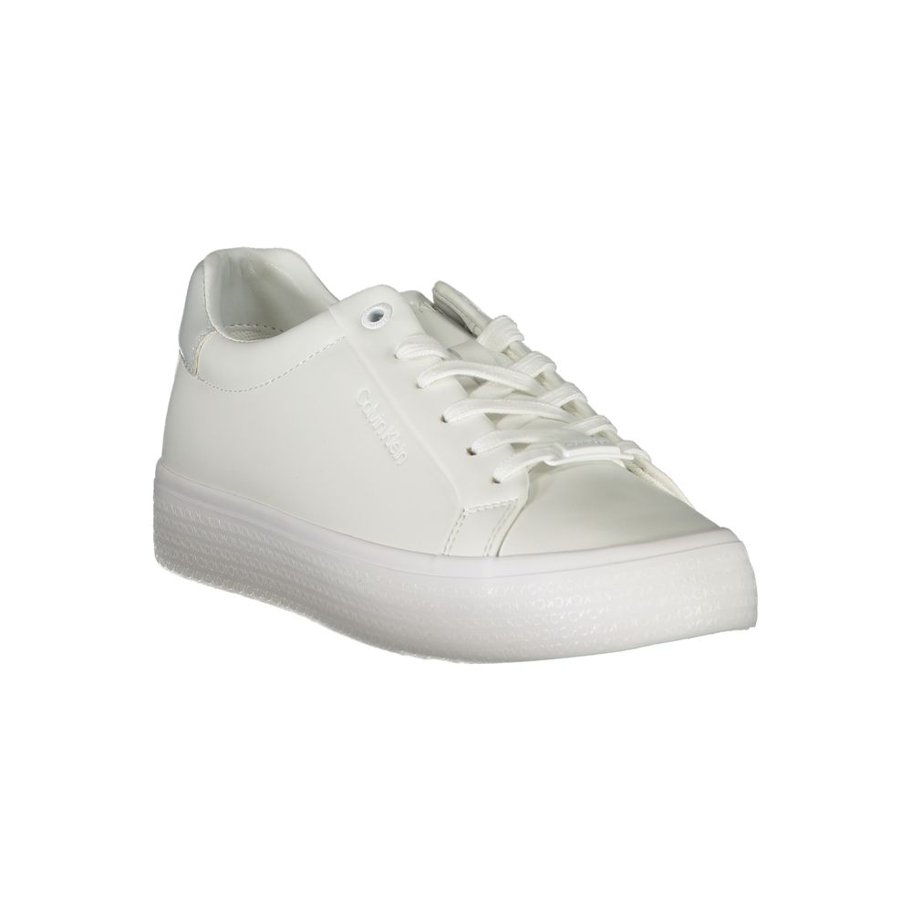 Fashionsarah.com Fashionsarah.com Calvin Klein Elegant White Sneakers with Contrast Detailing