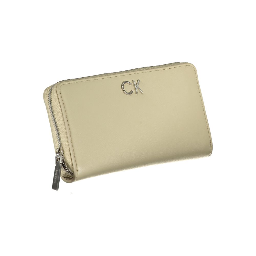 Fashionsarah.com Fashionsarah.com Calvin Klein Elegant Beige Zip Wallet with RFID Blocking