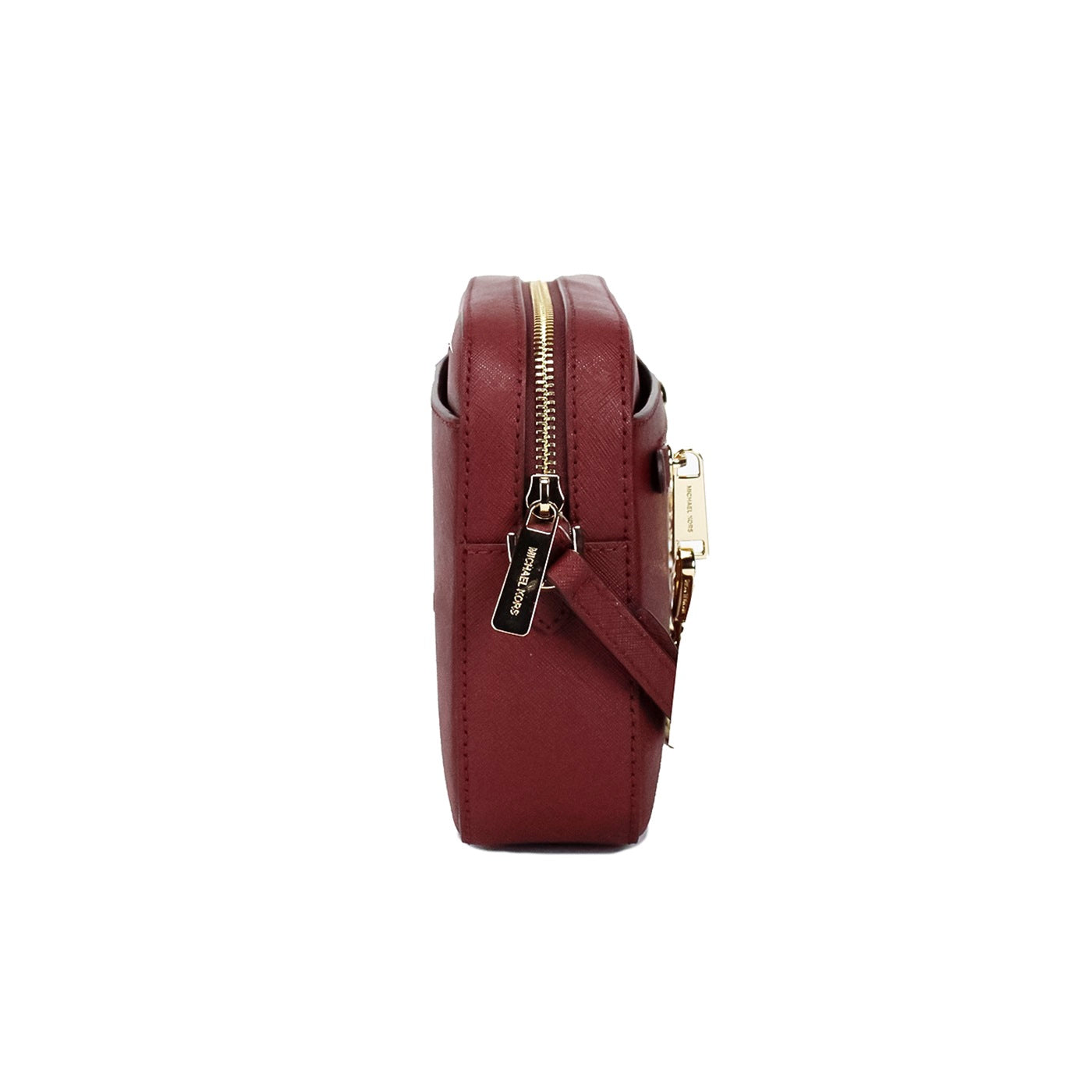 Michael Kors Jet Set East West Large Dark Cherry Leather Zip Chain Crossbody Bag | Fashionsarah.com