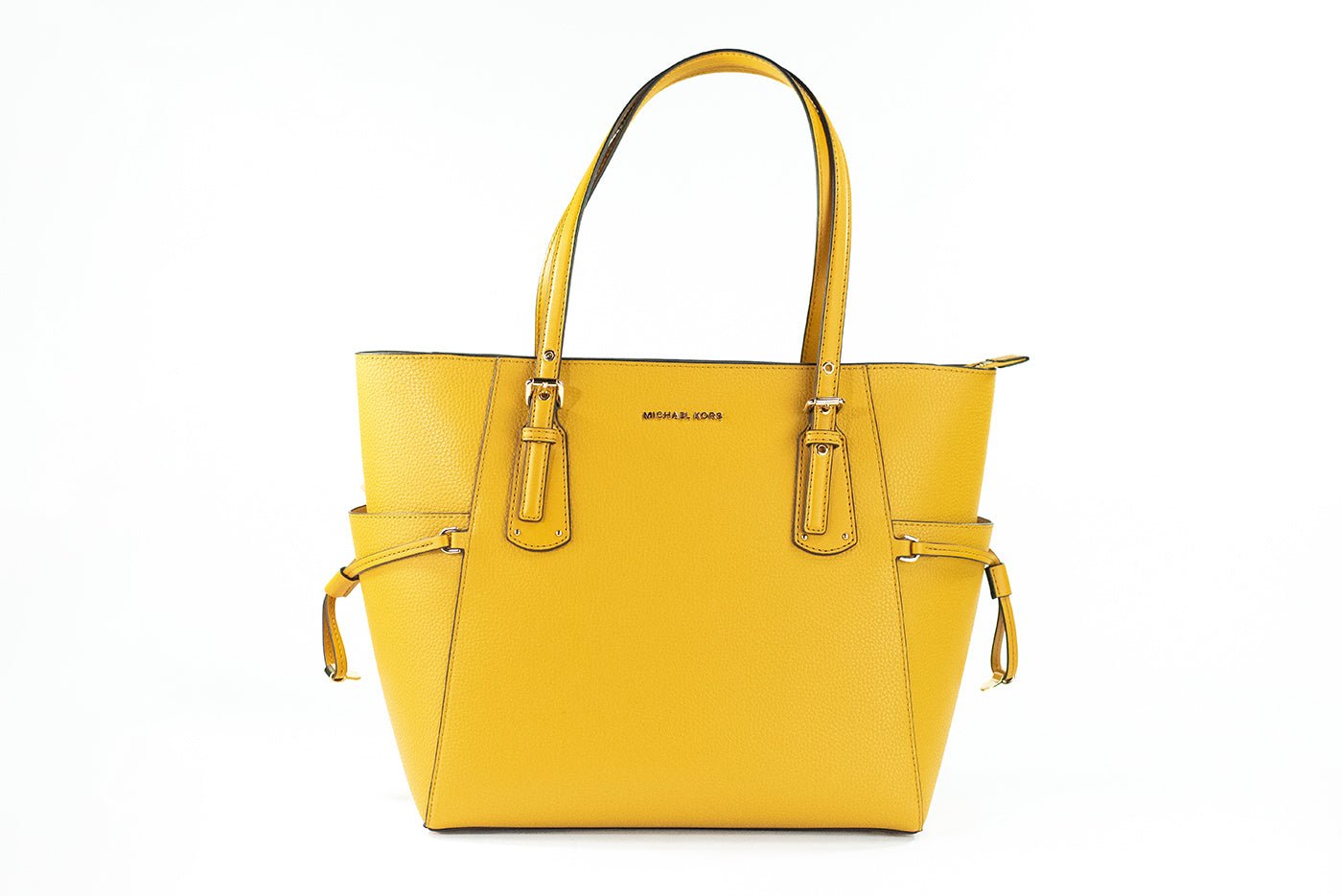 Michael Kors Voyager Large Marigold Pebbled Leather East West Tote Bag | Fashionsarah.com