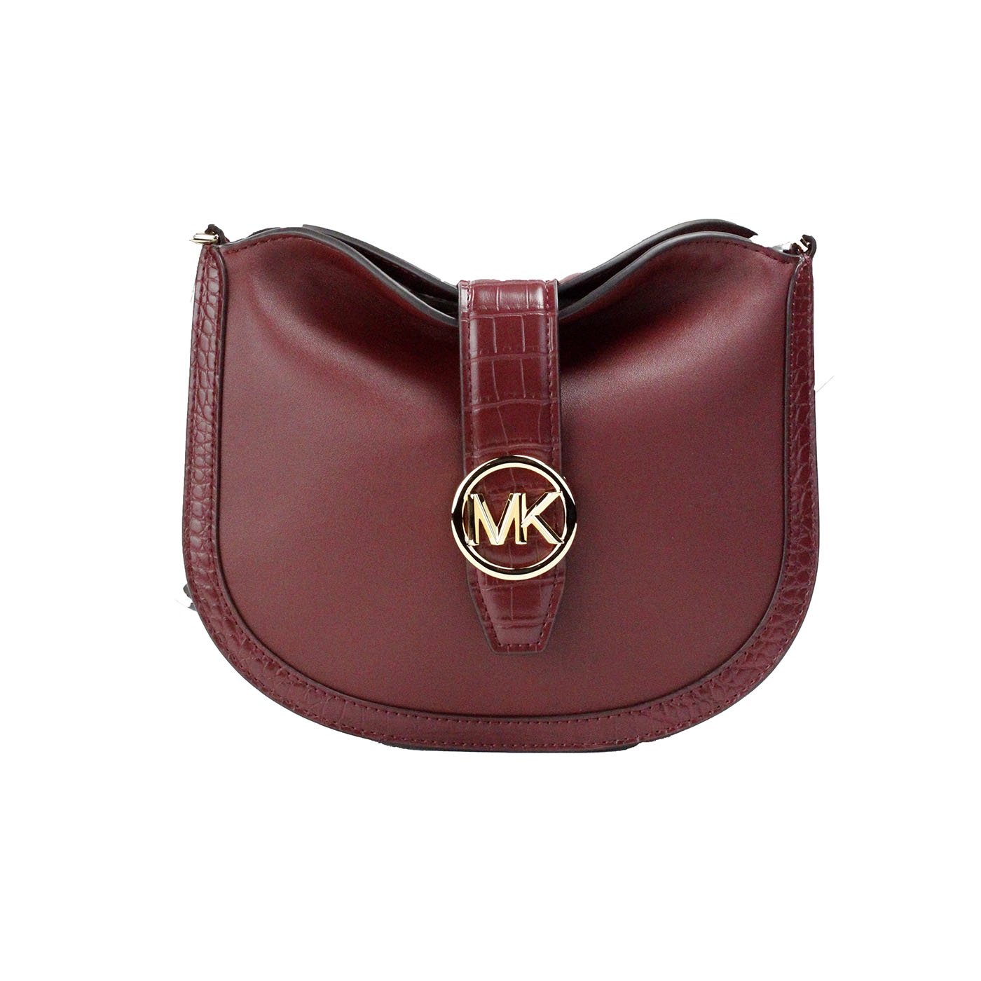 Michael Kors Gabby Small Dark Cherry Leather Foldover Hobo Crossbody Bag | Fashionsarah.com