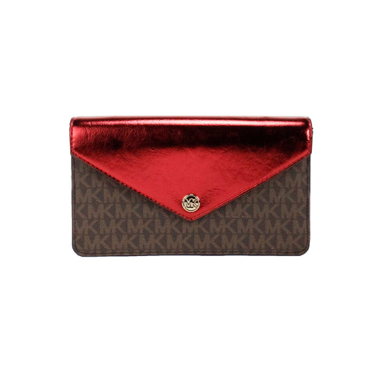 Michael Kors Jet Set Travel Crimson Small Flap Clutch Crossbody Bag | Fashionsarah.com