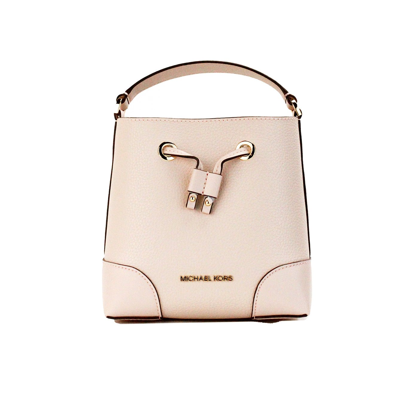 Michael Kors Mercer Small Powder Blush Pebble Leather Bucket Crossbody Bag | Fashionsarah.com