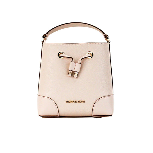 Michael Kors Mercer Small Powder Blush Pebble Leather Bucket Crossbody Bag | Fashionsarah.com