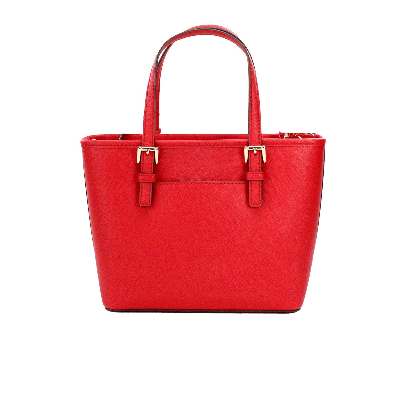 Michael Kors Jet Set Bright Red Leather XS Carryall Top Zip Tote Bag | Fashionsarah.com