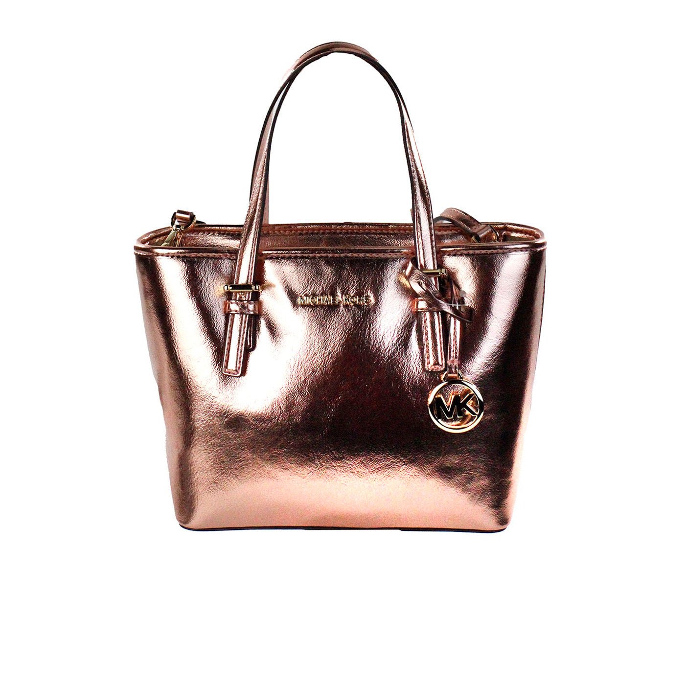 Michael Kors Jet Set Primrose Metallic XS Carryall Top Zip Tote Bag | Fashionsarah.com