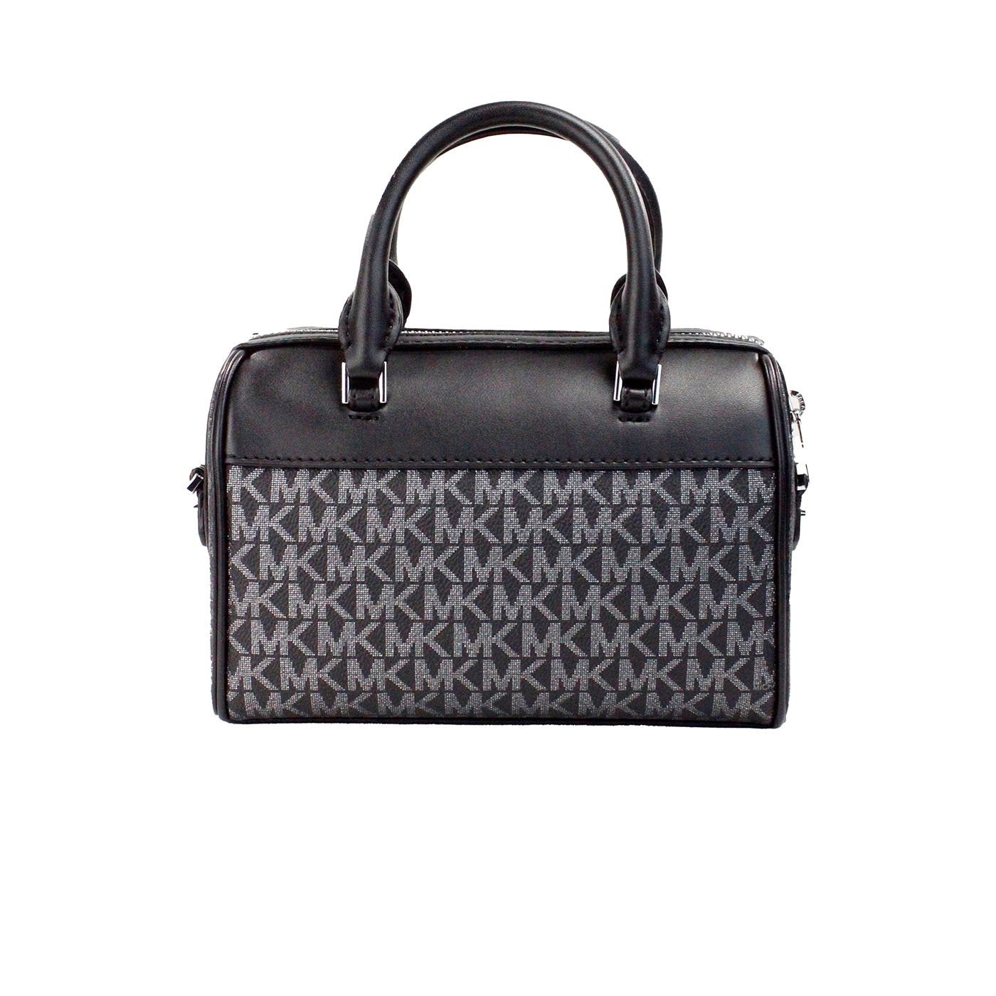 Michael Kors Travel XS Black Silver Signature PVC Duffle Crossbody Bag | Fashionsarah.com