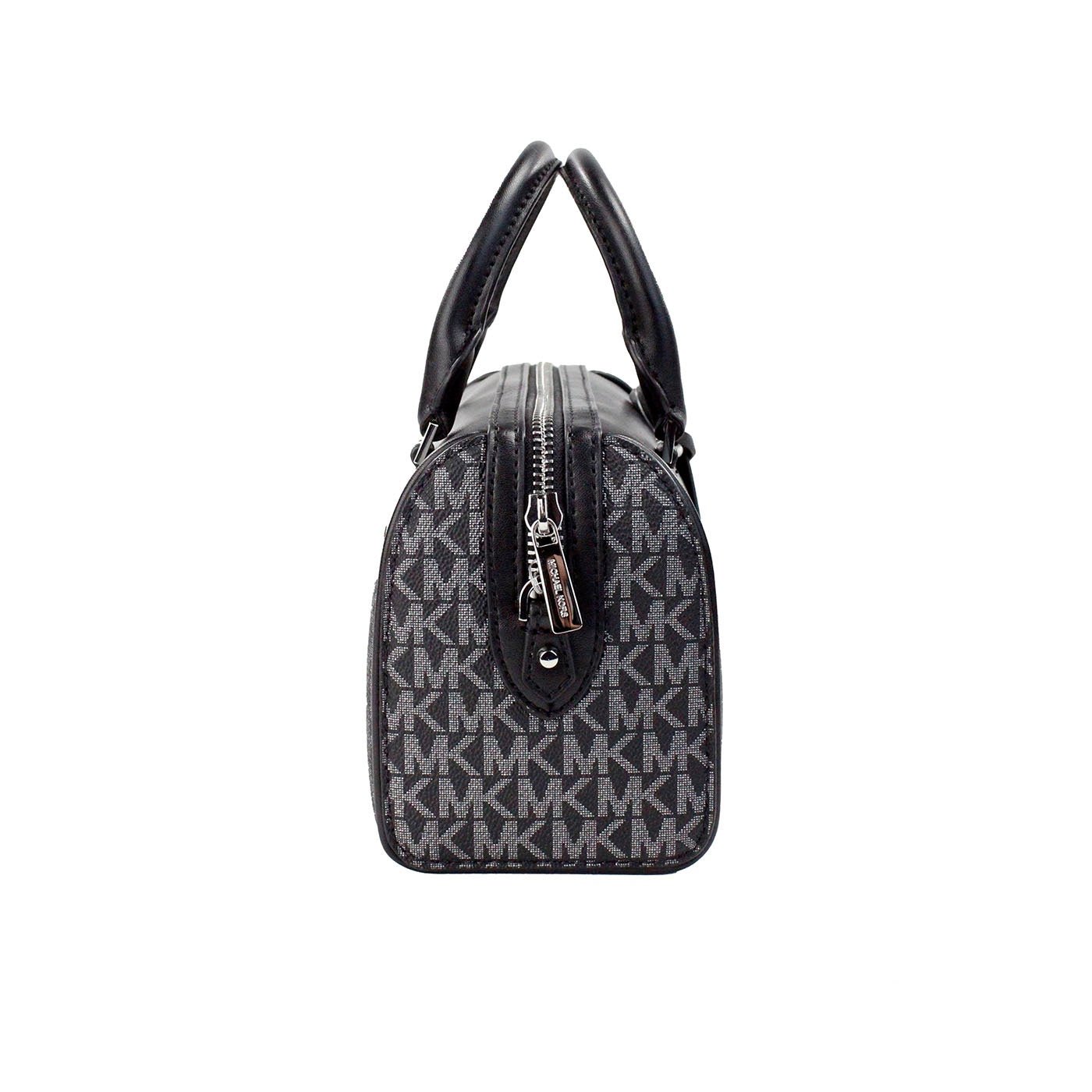 Michael Kors Travel XS Black Silver Signature PVC Duffle Crossbody Bag | Fashionsarah.com