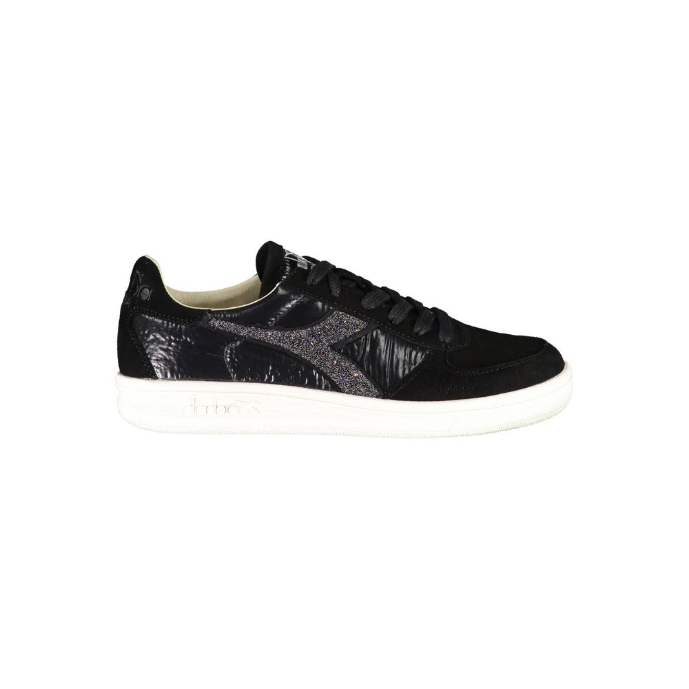 Diadora Chic Black Lace-Up Sneakers with Swarovski Crystals | Fashionsarah.com