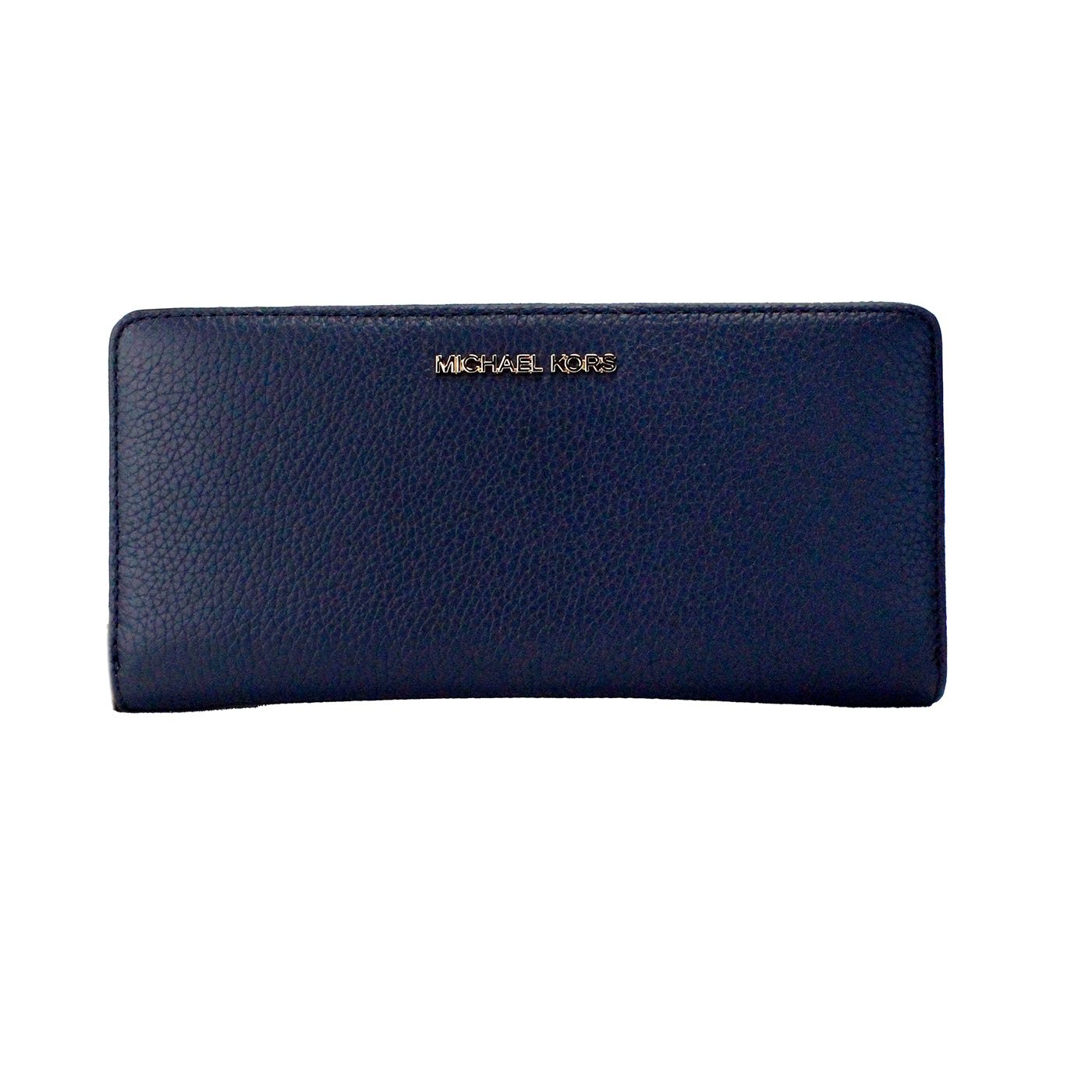 Michael Kors Jet Set Travel Large Navy Pebbled Leather Continental Wrist Wallet | Fashionsarah.com