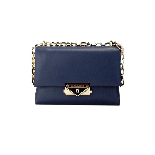 Michael Kors Cece Small Navy Vegan Leather Convertible Flap Crossbody Bag | Fashionsarah.com