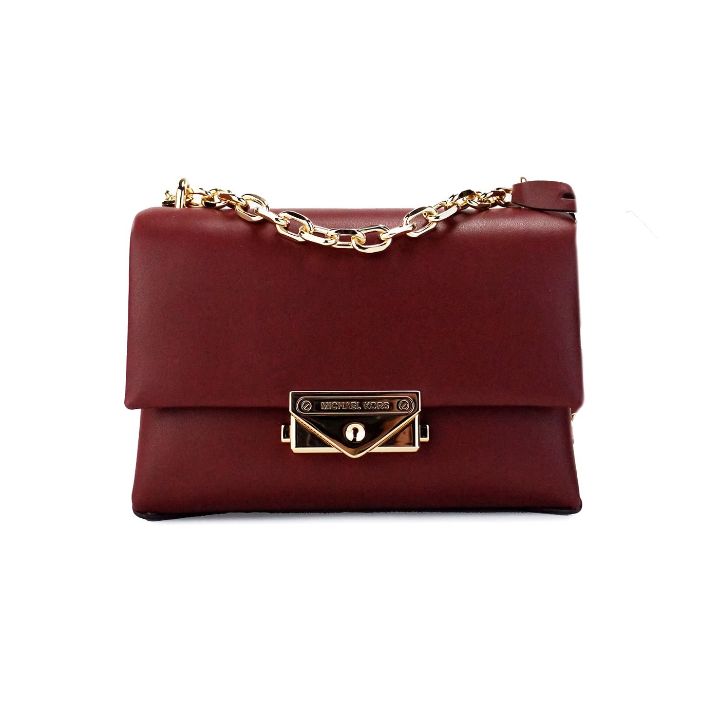 Michael Kors Cece Small Dark Cherry Vegan Leather Convertible Flap Crossbody Bag | Fashionsarah.com