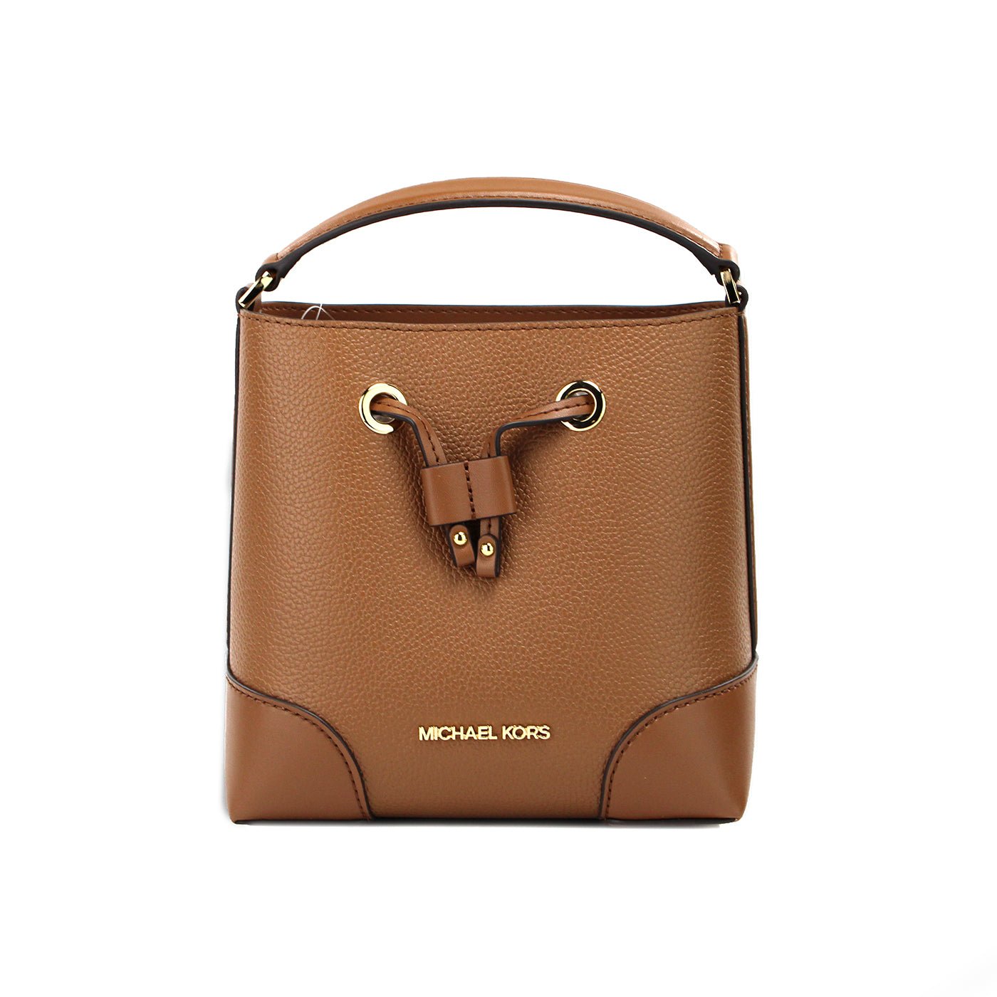 Michael Kors Mercer Small Luggage Pebbled Leather Bucket Bag | Fashionsarah.com